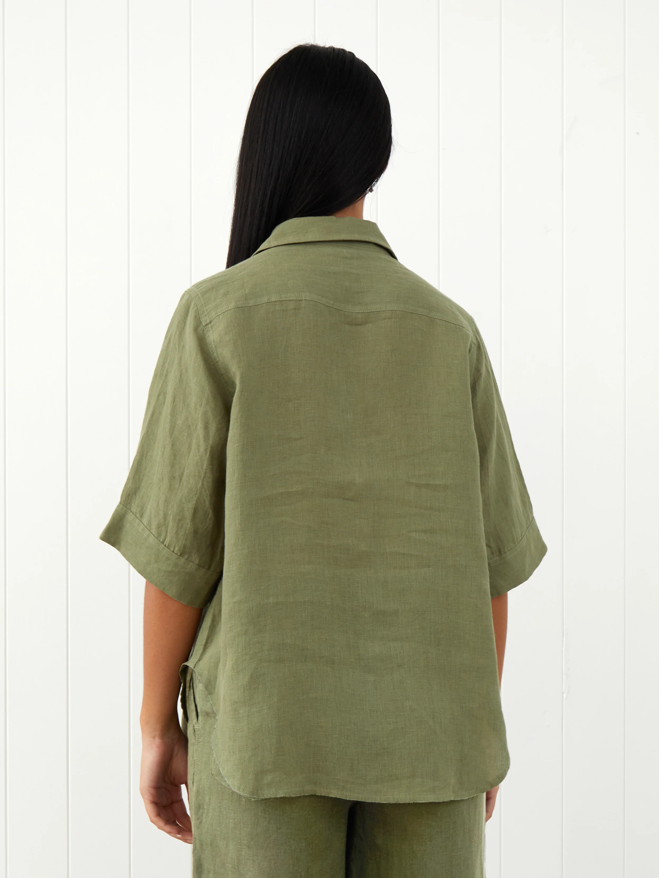 Amalfi Linen Shirt in Cactus - Image 4
