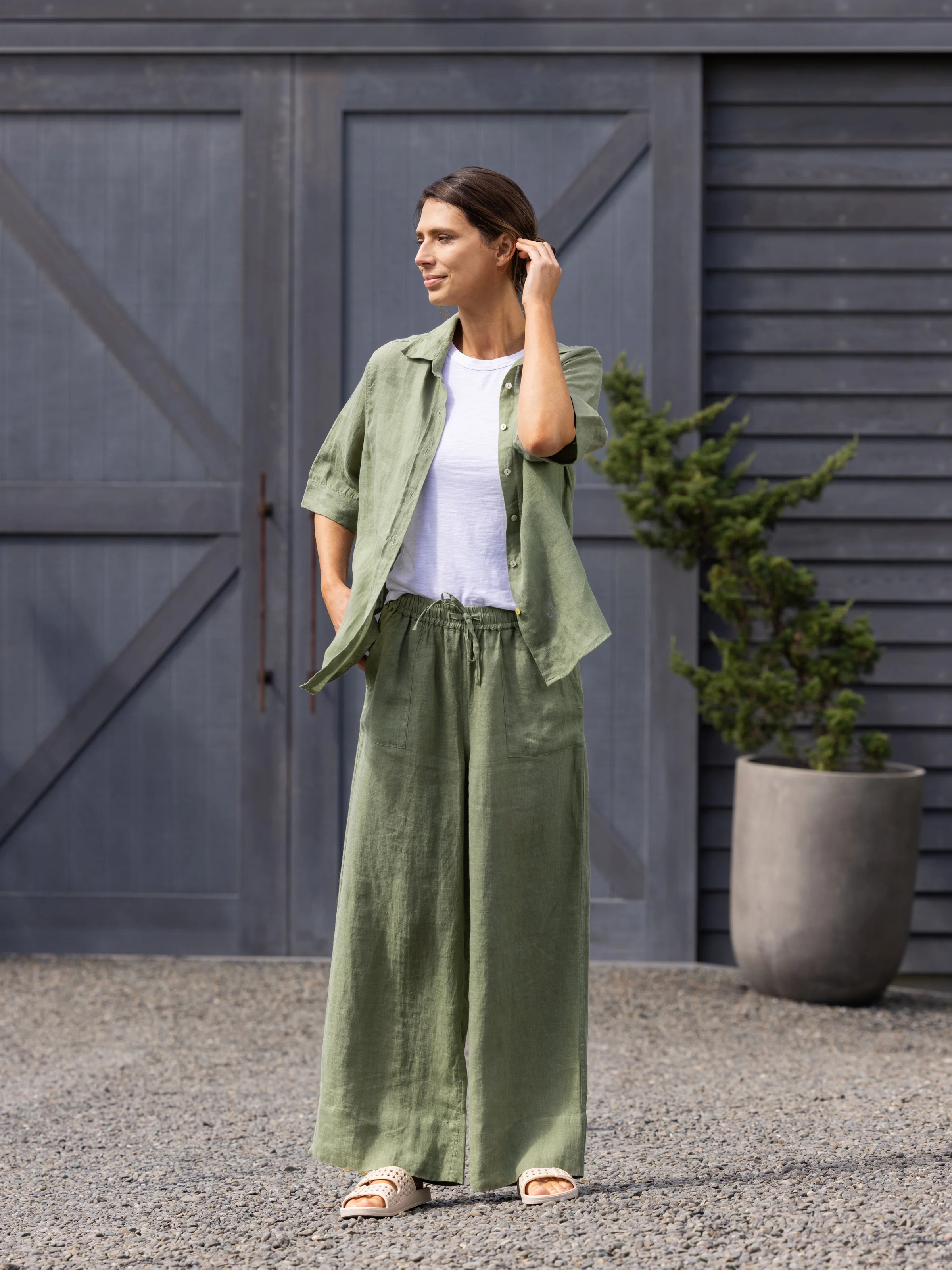 Amalfi Linen Shirt in Cactus - Image 5