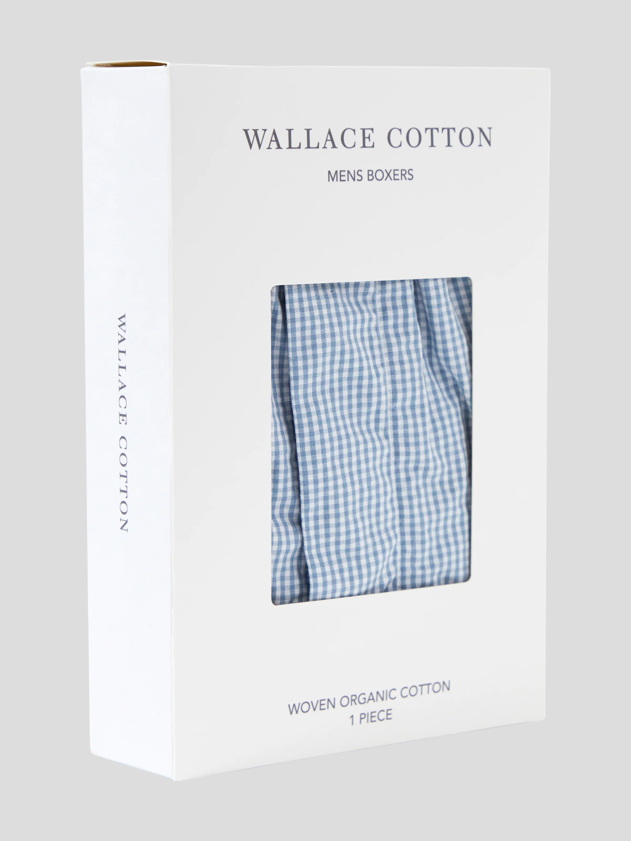 Archer Mens Boxer Shorts in Blue Gingham - Image 3