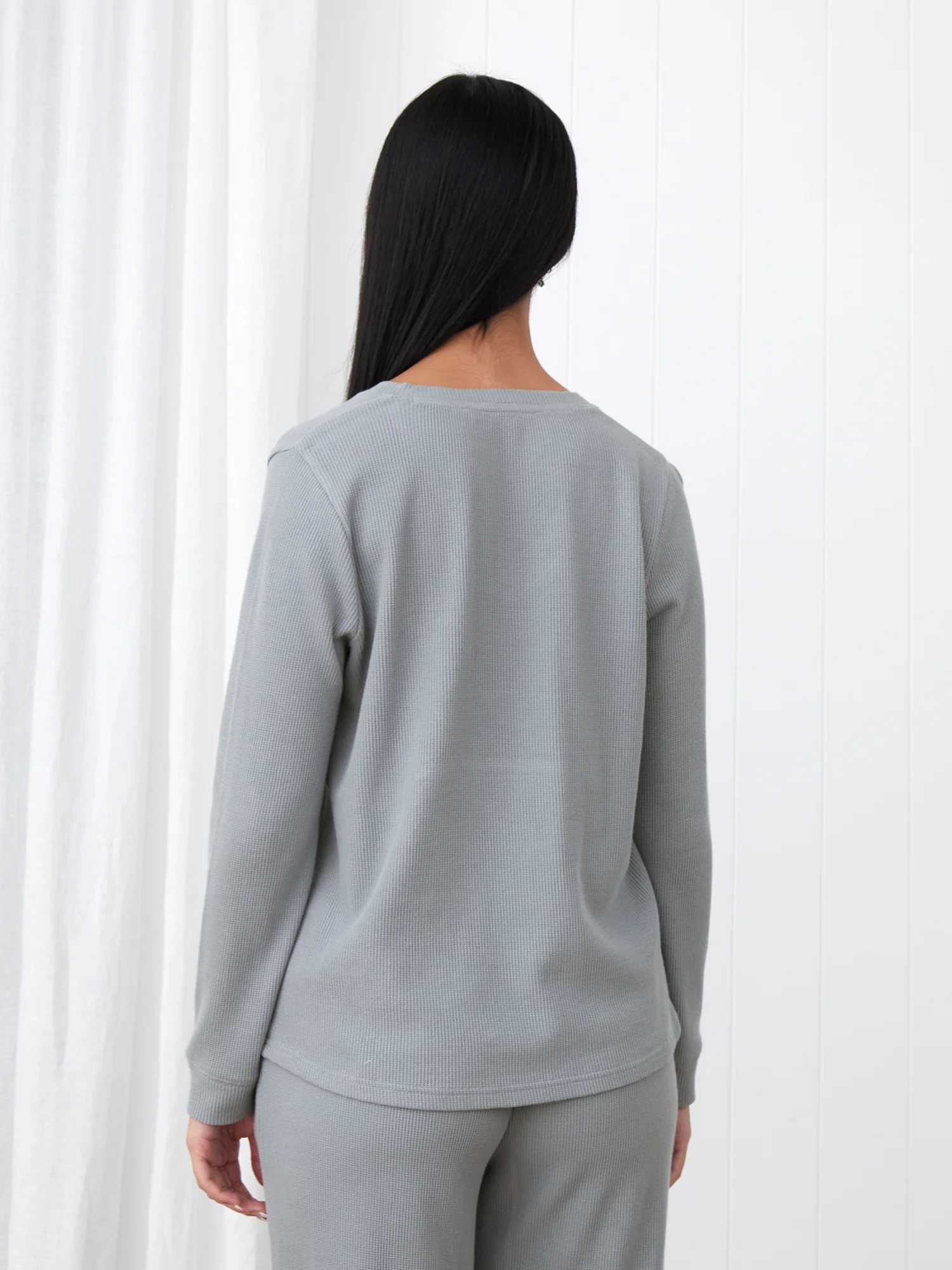 Balance Waffle Knit Long Sleeve Tee in Mist - Image 4