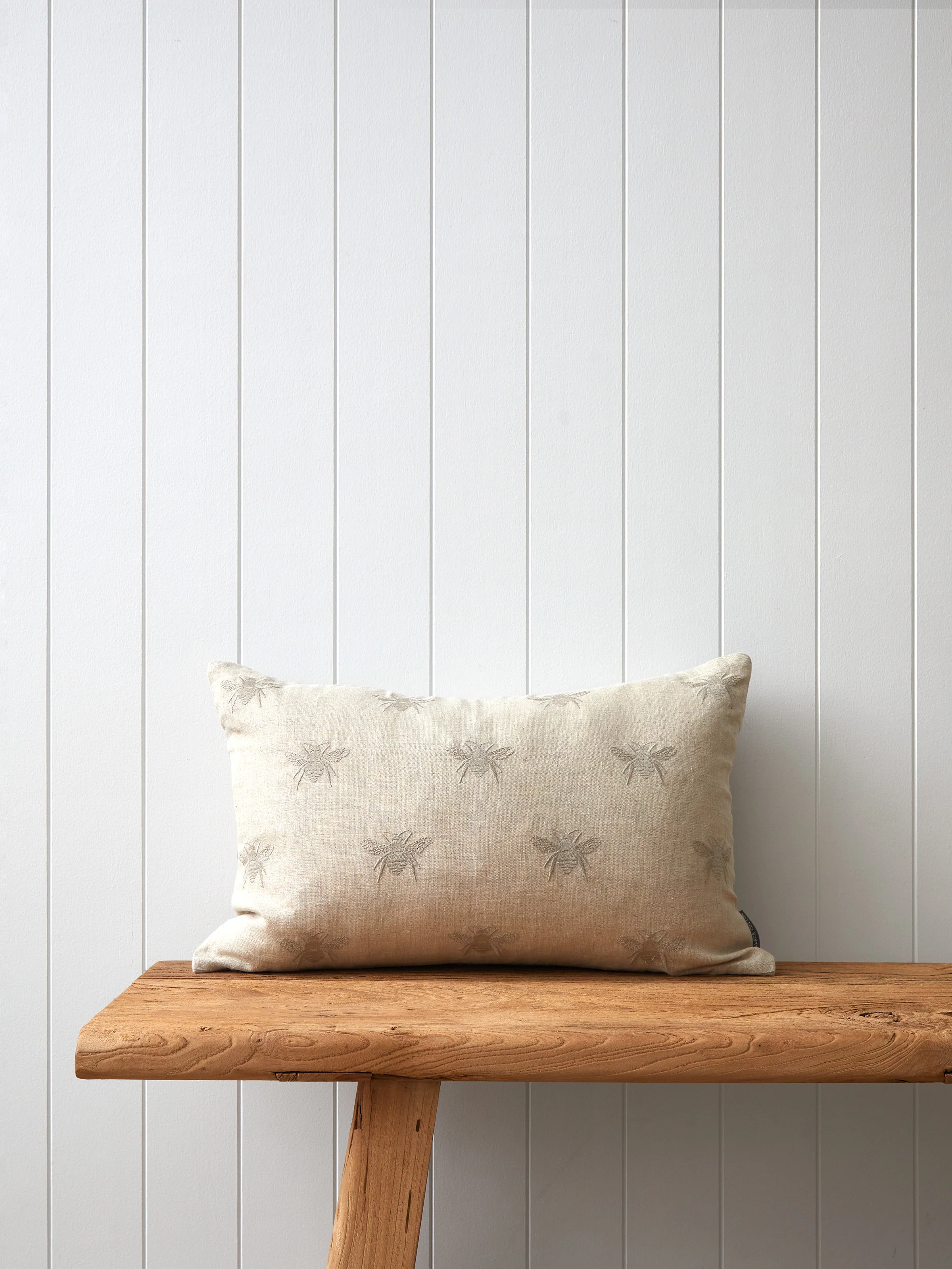 Bee Swarm Embroidered Rectangle Cushion Cover