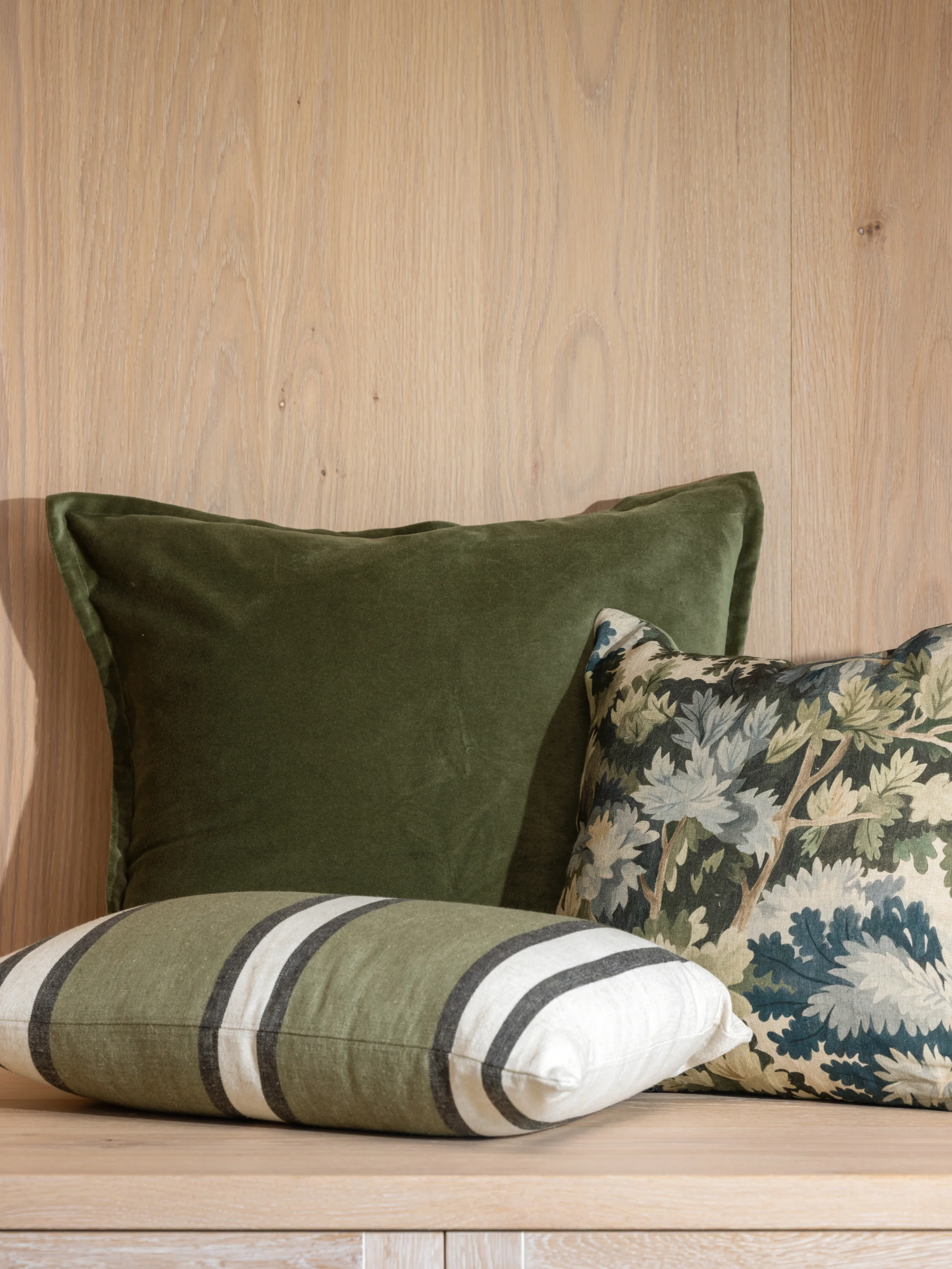 Belvedere Velvet Large Square Cushion Cover in Willow - Image 2