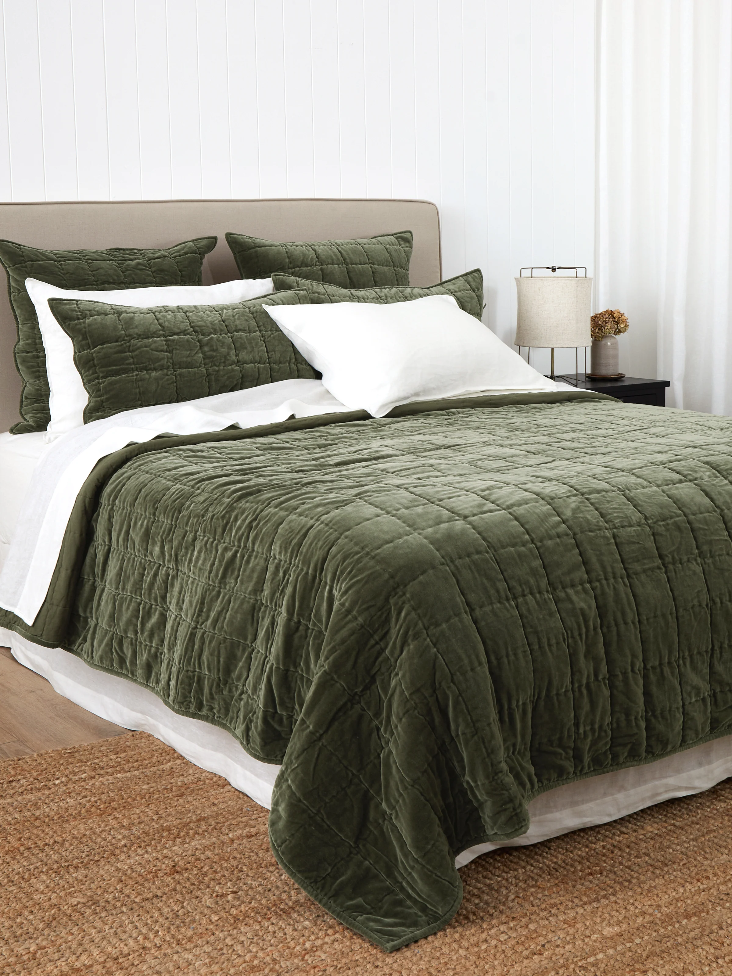 Belvedere Velvet Quilt in Willow - Image 3