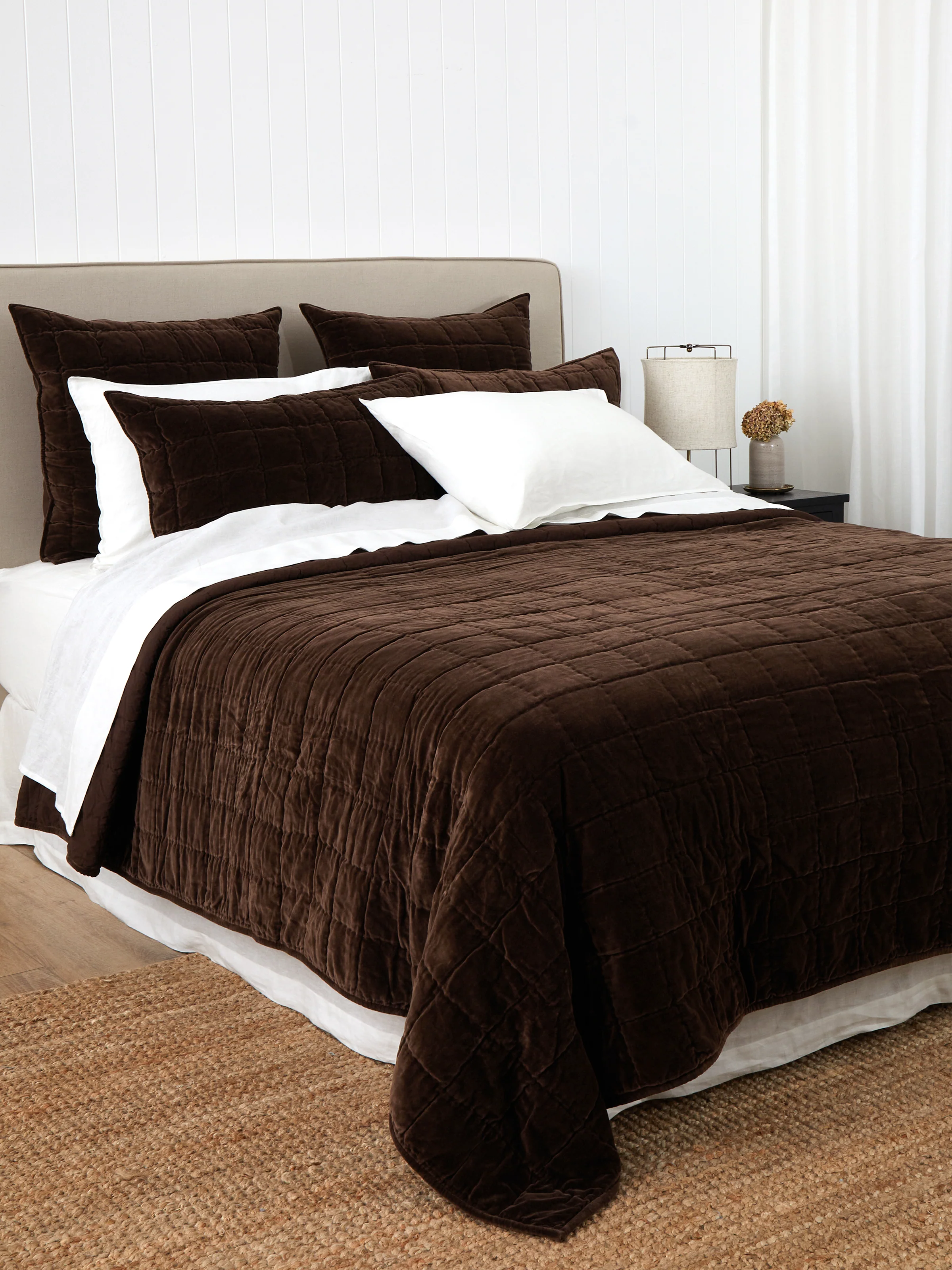 Belvedere Velvet Quilt in Cocoa - Image 3
