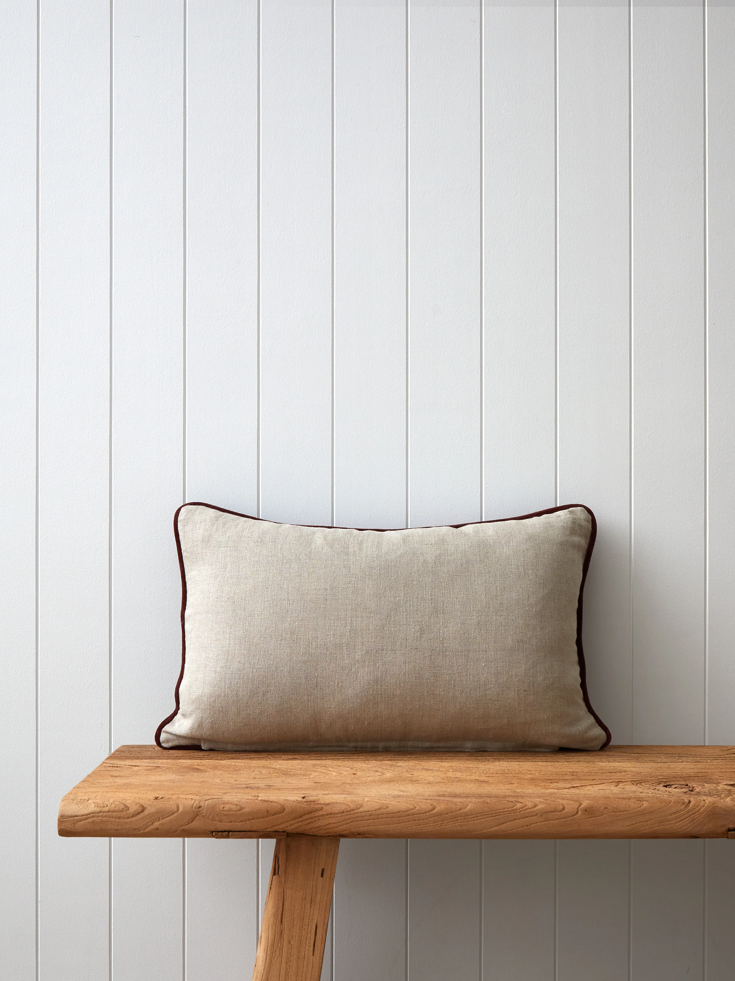 Belvedere Velvet Rectangle Cushion Cover in Merlot - Image 3