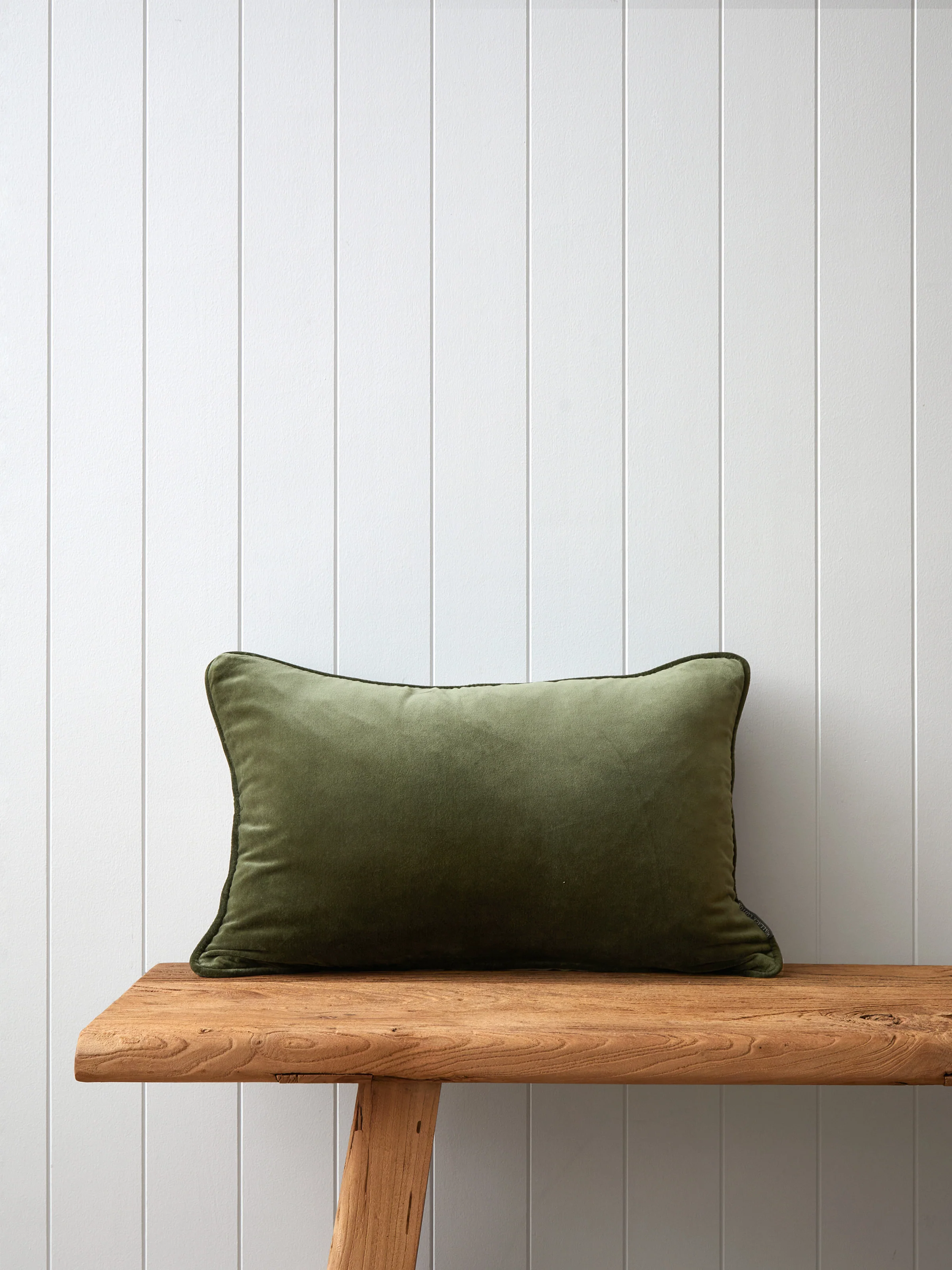 Belvedere Velvet Rectangle Cushion Cover in Willow
