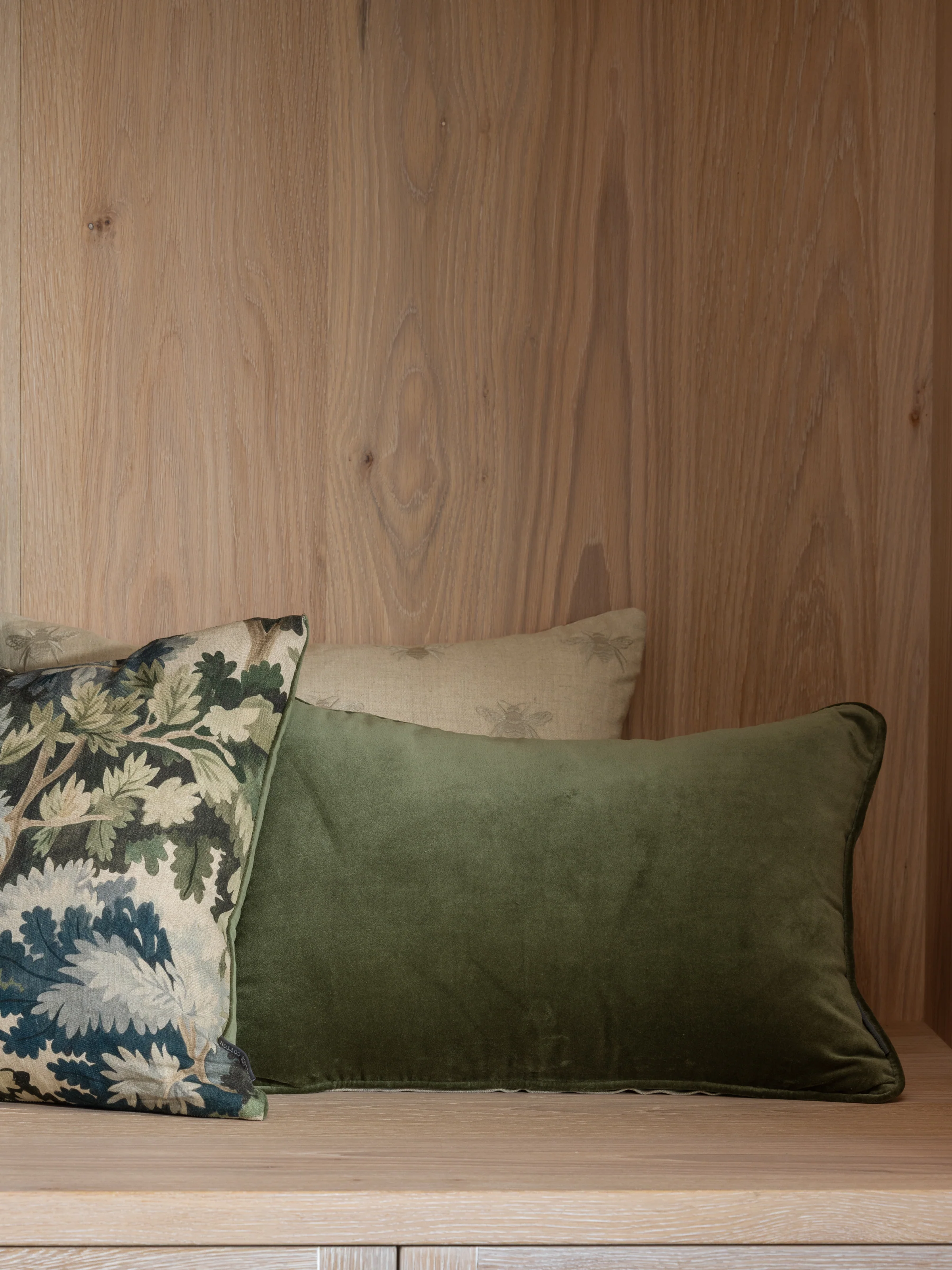 Belvedere Velvet Rectangle Cushion Cover in Willow - Image 2