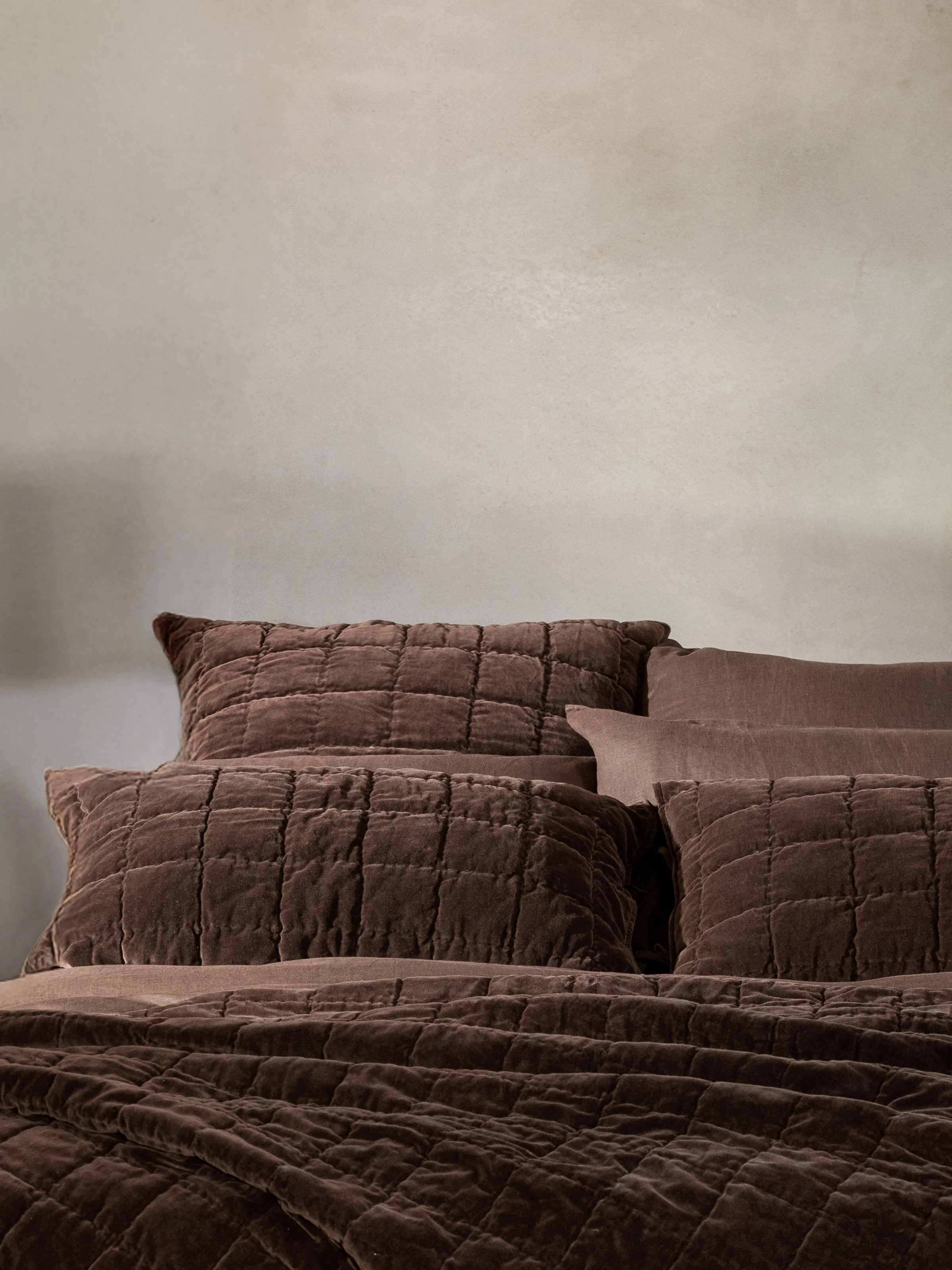 Belvedere Velvet Standard Pillowcase in Cocoa - Image 3