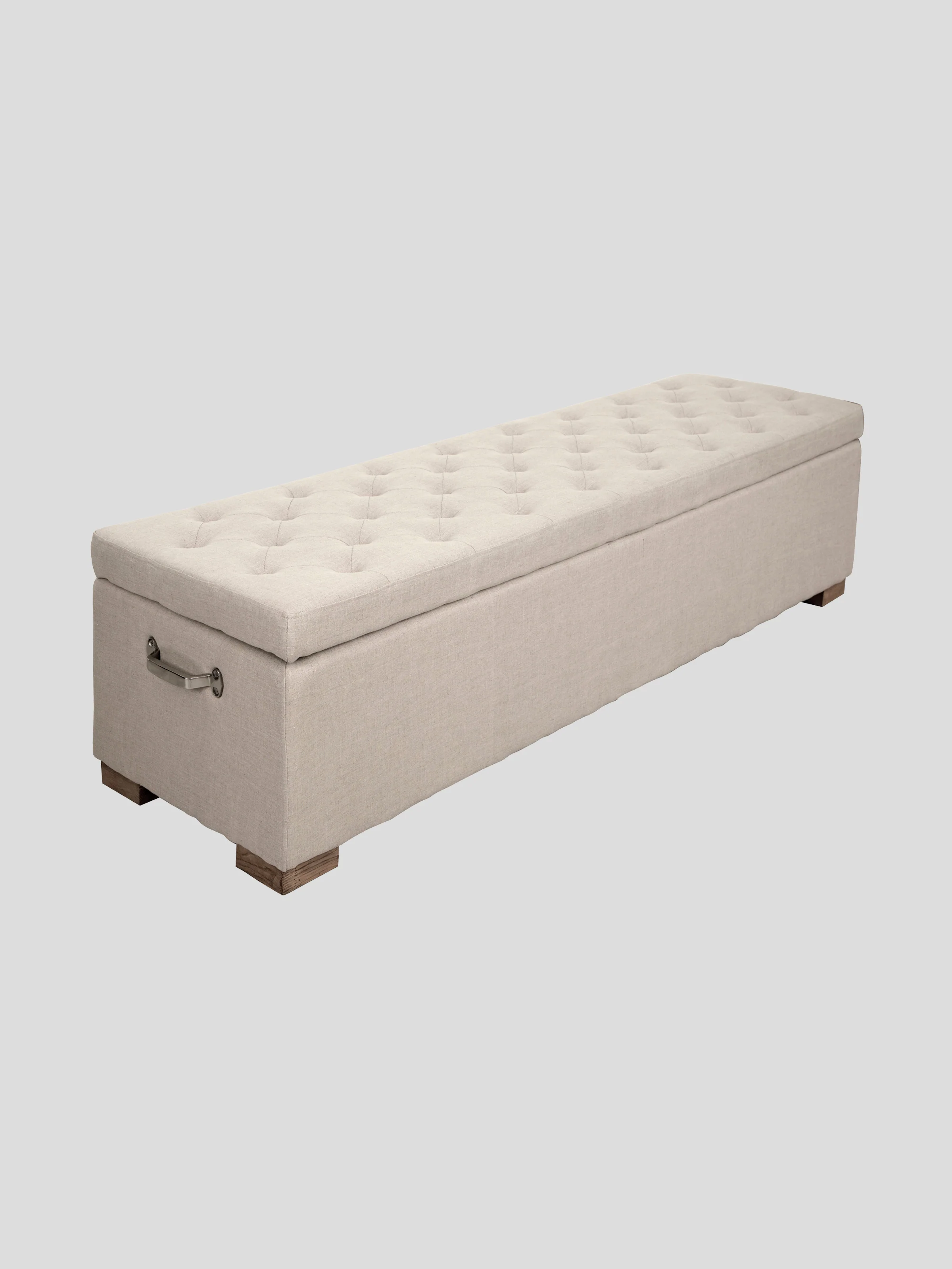 Button Linen Blanket Box