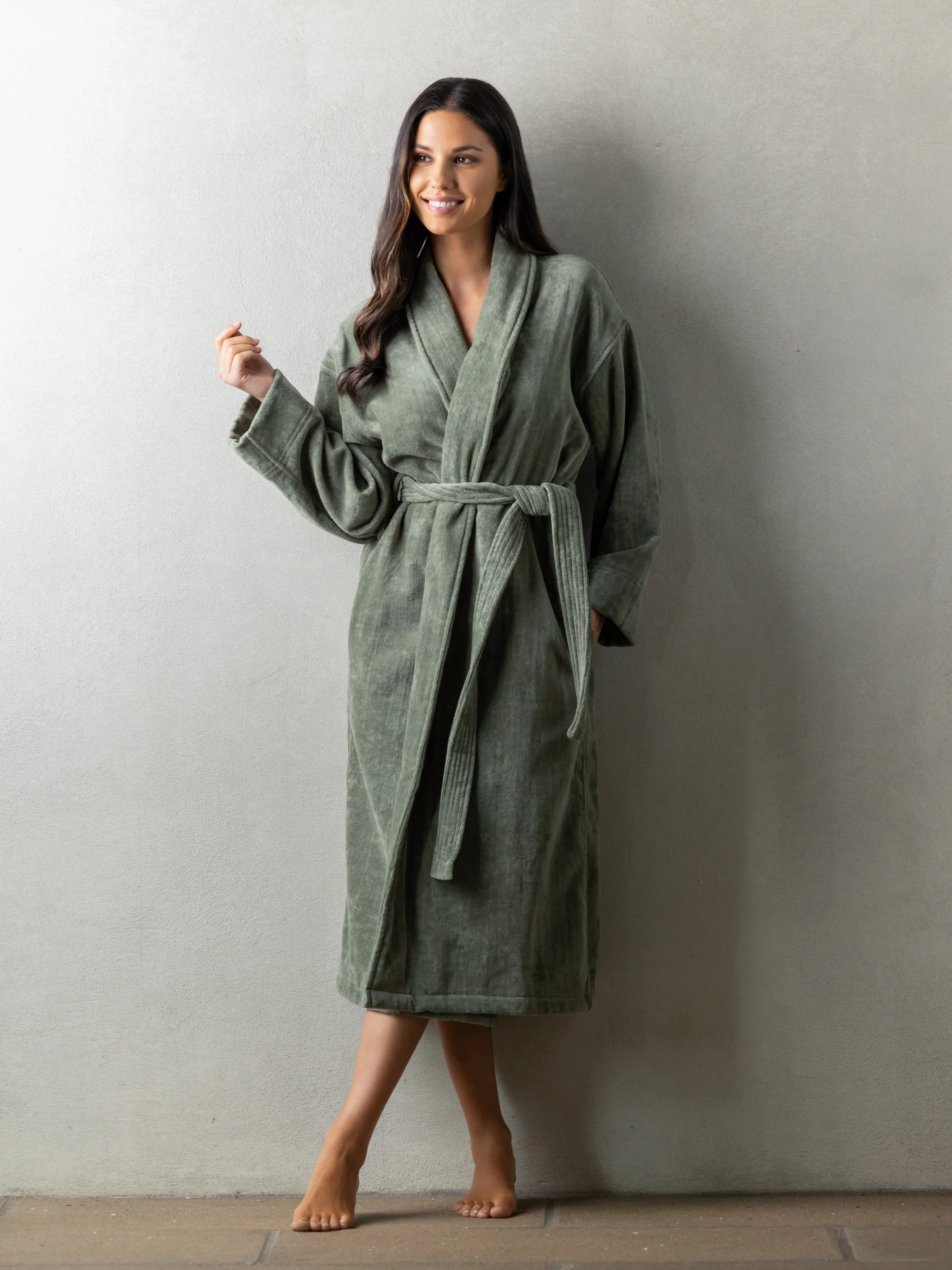 Carter Robe in Sage - Image 3
