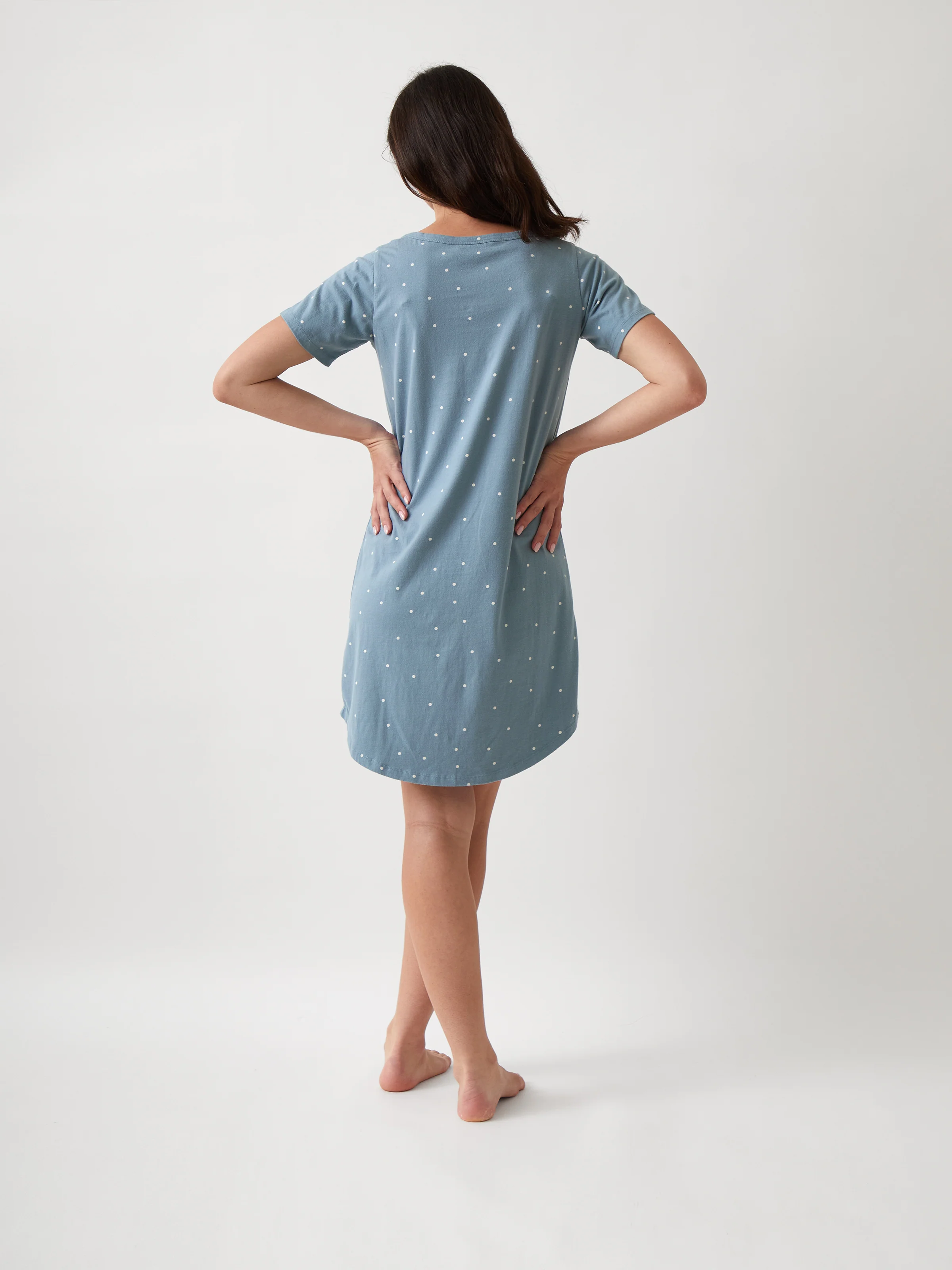 Georgie Organic Brushed Cotton Knit Tee Shirt Dress - Image 3