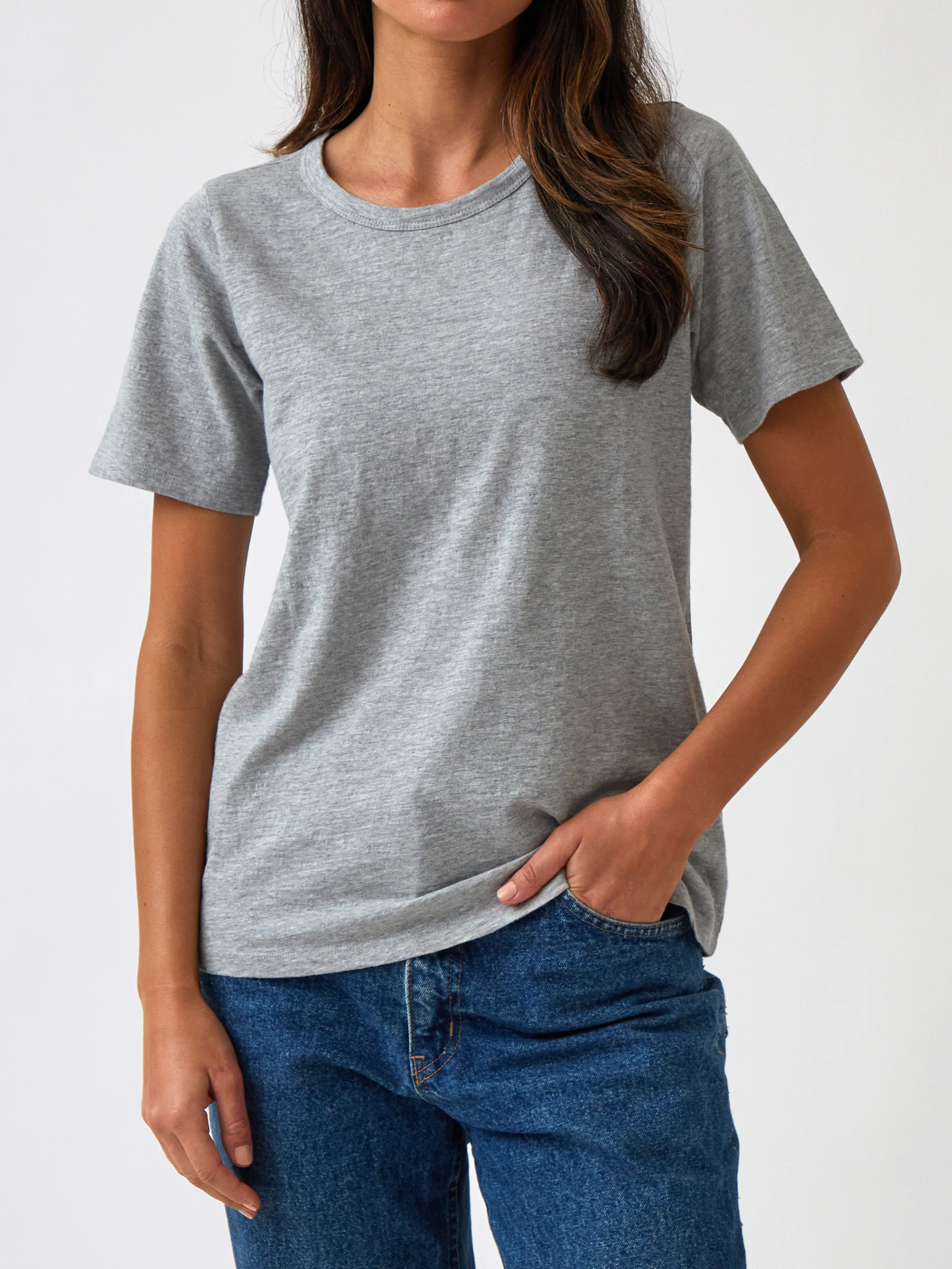 Harper Tee Shirt in Grey Marle