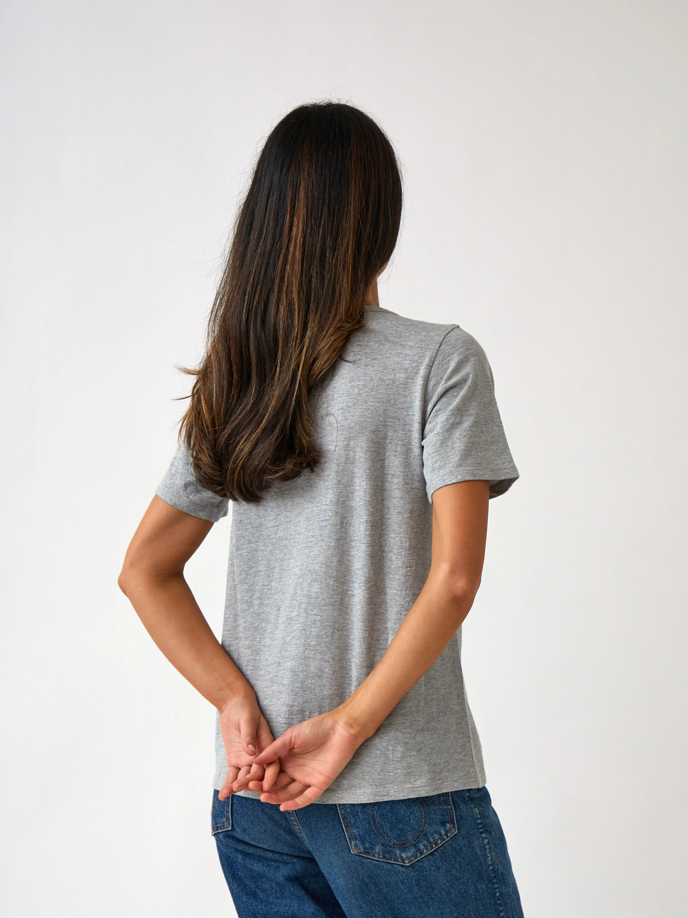 Harper Tee Shirt in Grey Marle - Image 4