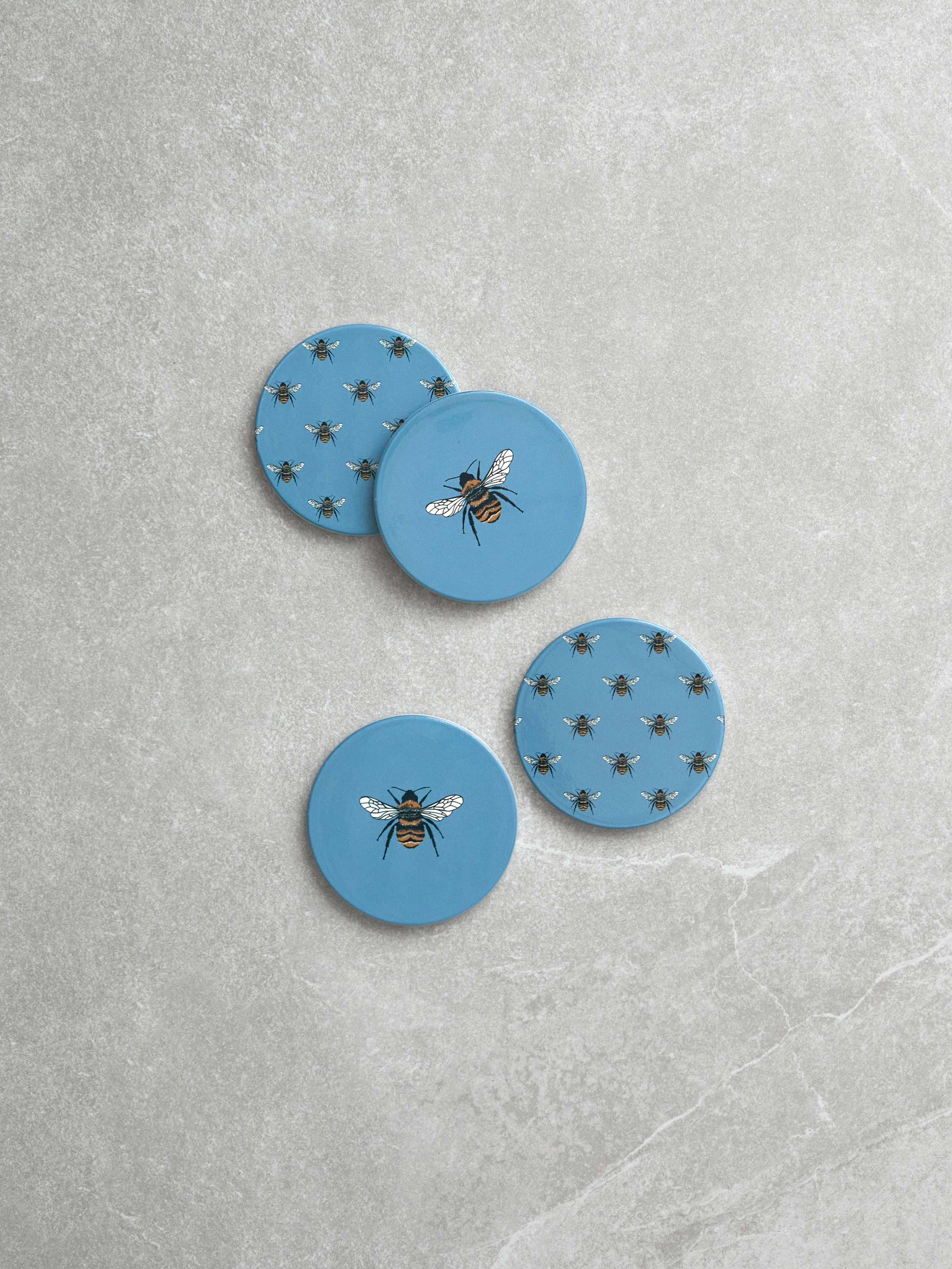 Honeybee Ceramic Coasters, Set of 4