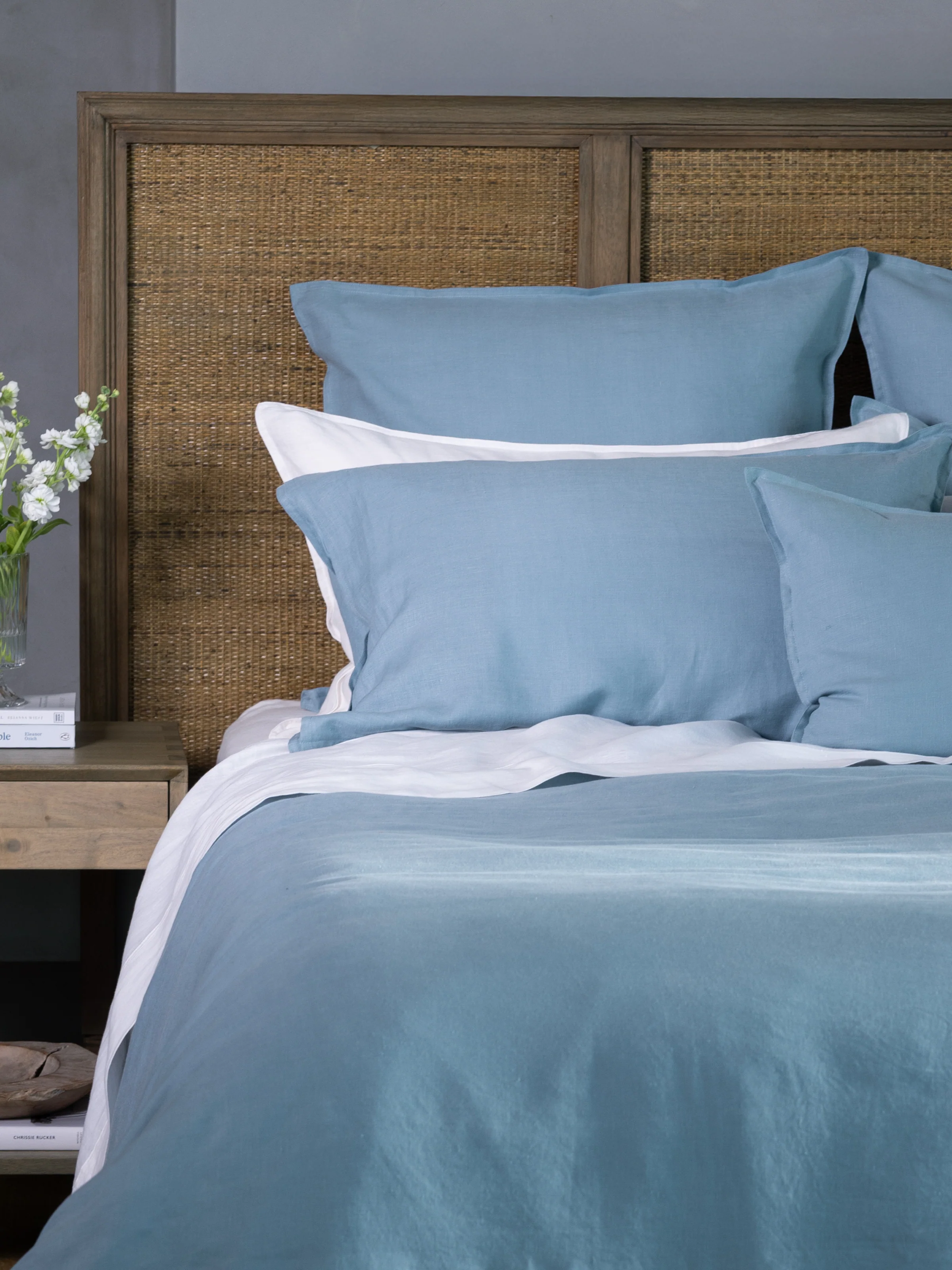 Loft Linen Standard Pillowcase Set in Coast Blue - Image 2