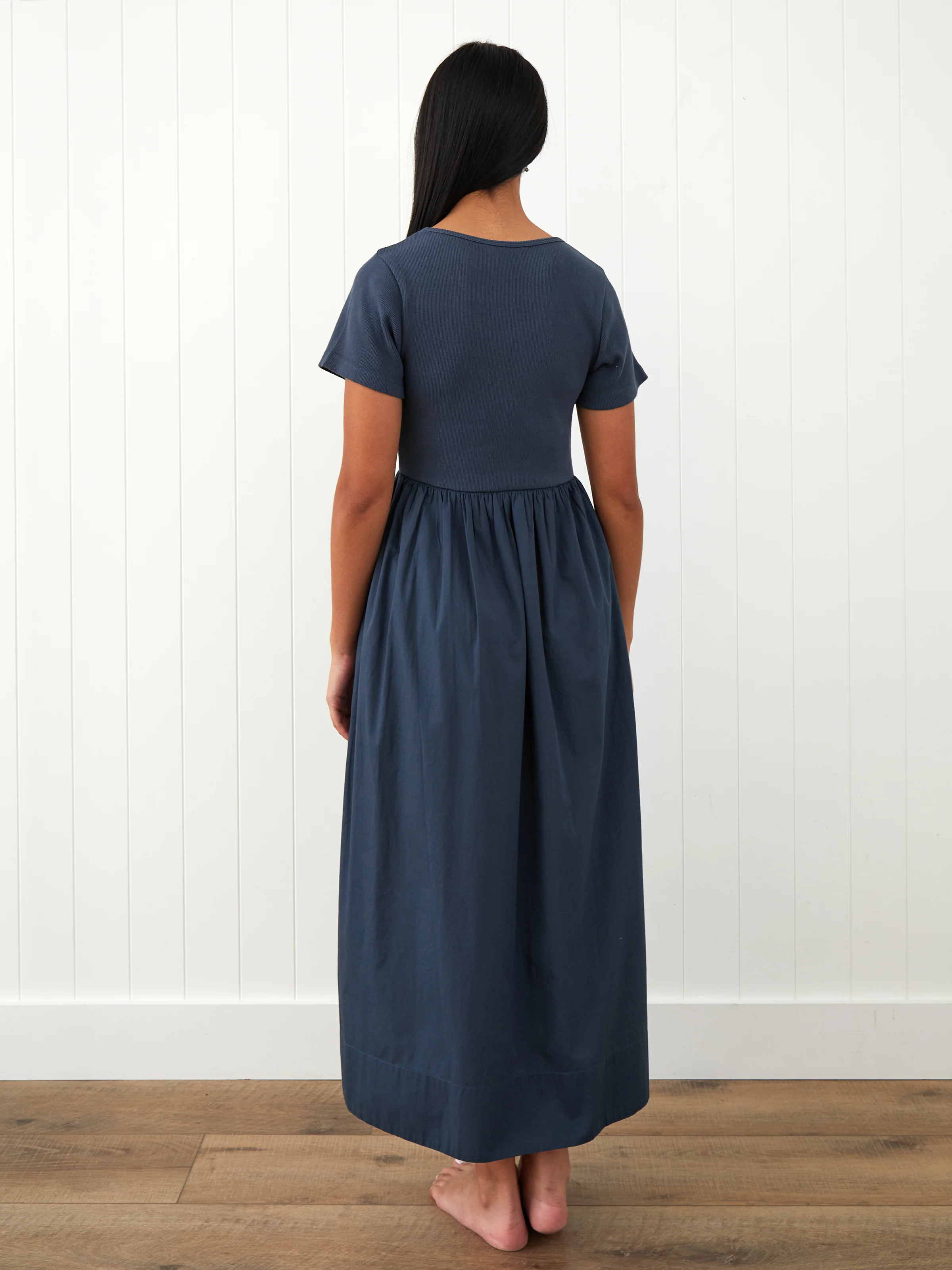 Malta Poplin Dress in Ink - Image 4