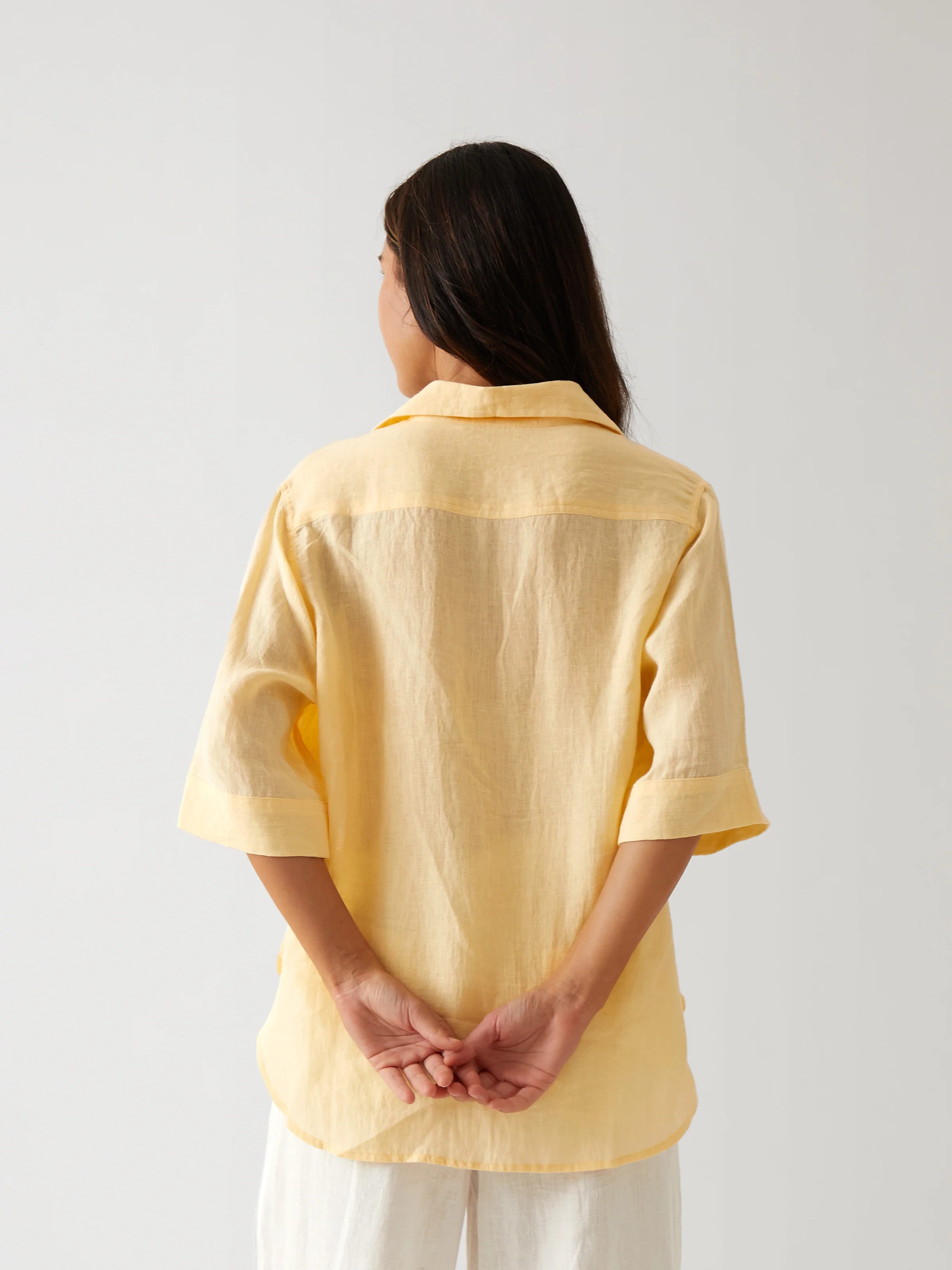 Monaco Linen Shirt in Butter - Image 4