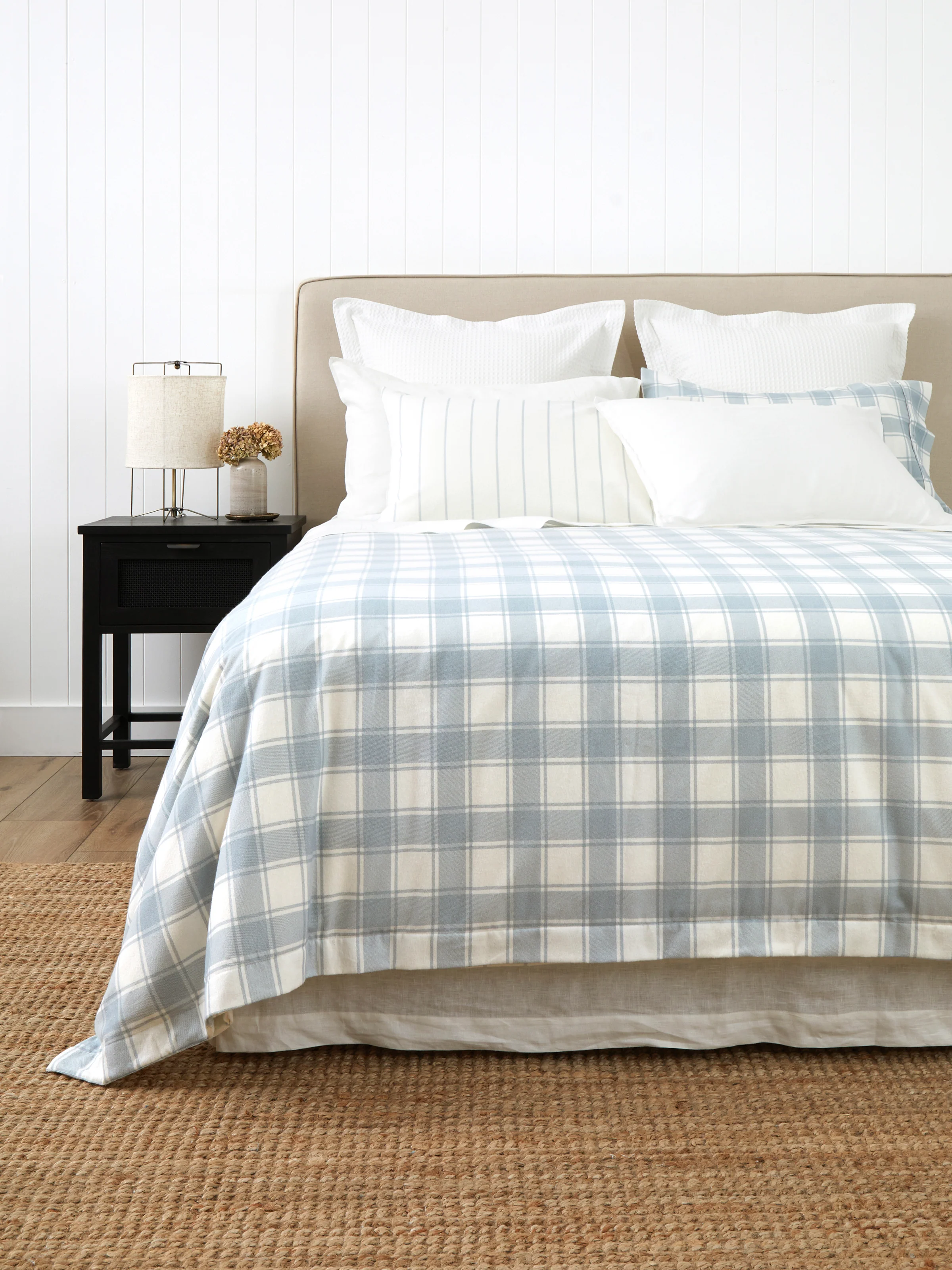 Pinnacle Flannel Reversible Duvet Cover Set in Blue