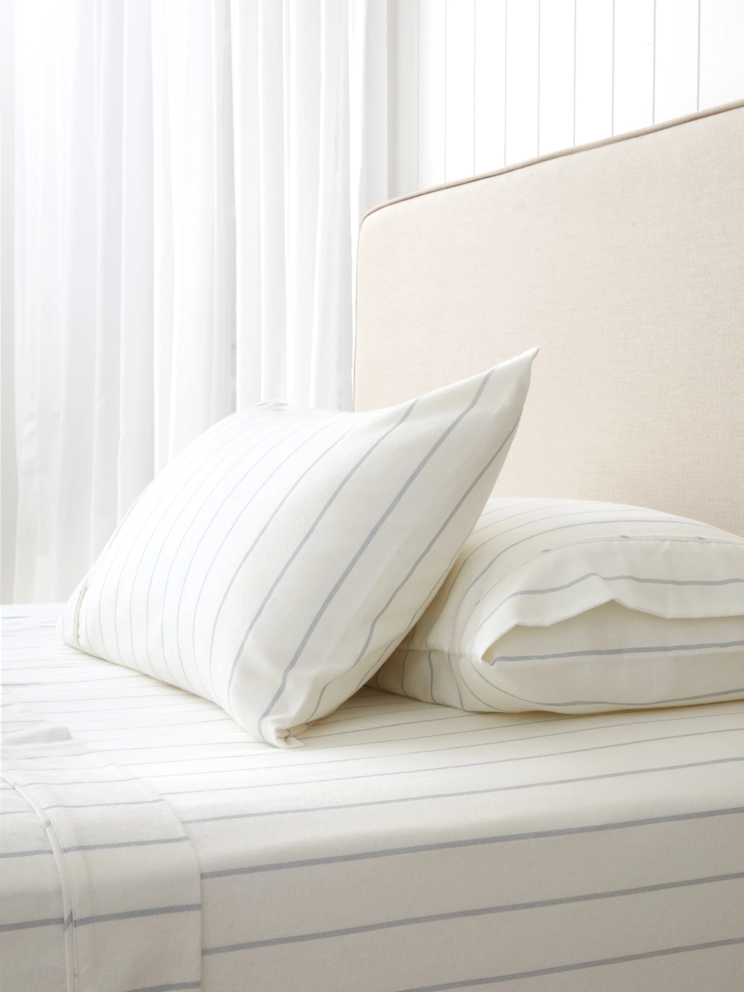 Pinnacle Flannel Sheet Set in Blue Stripe