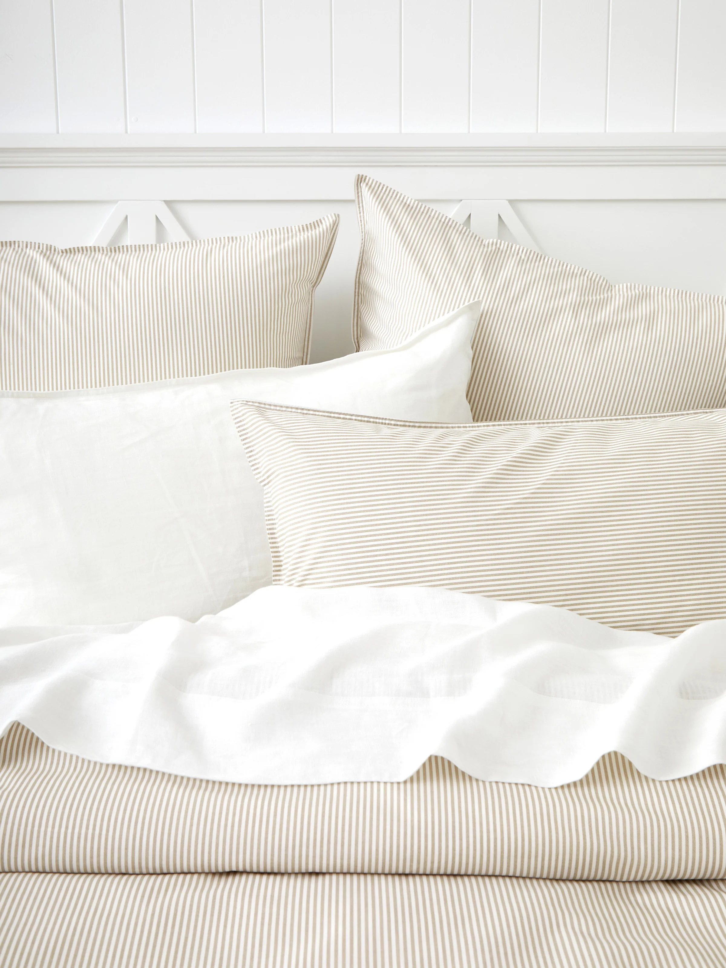 Purity Organic Cotton Duvet Cover Set in Natural Stripe - Image 2