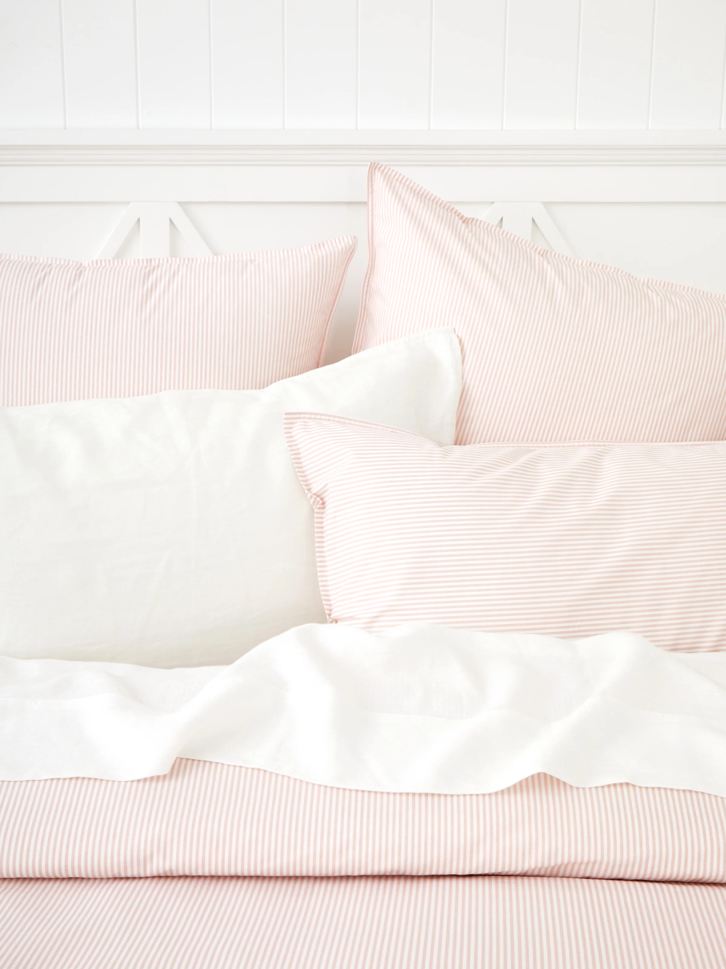 Purity Organic Cotton Duvet Cover Set in Pink Stripe - Image 2