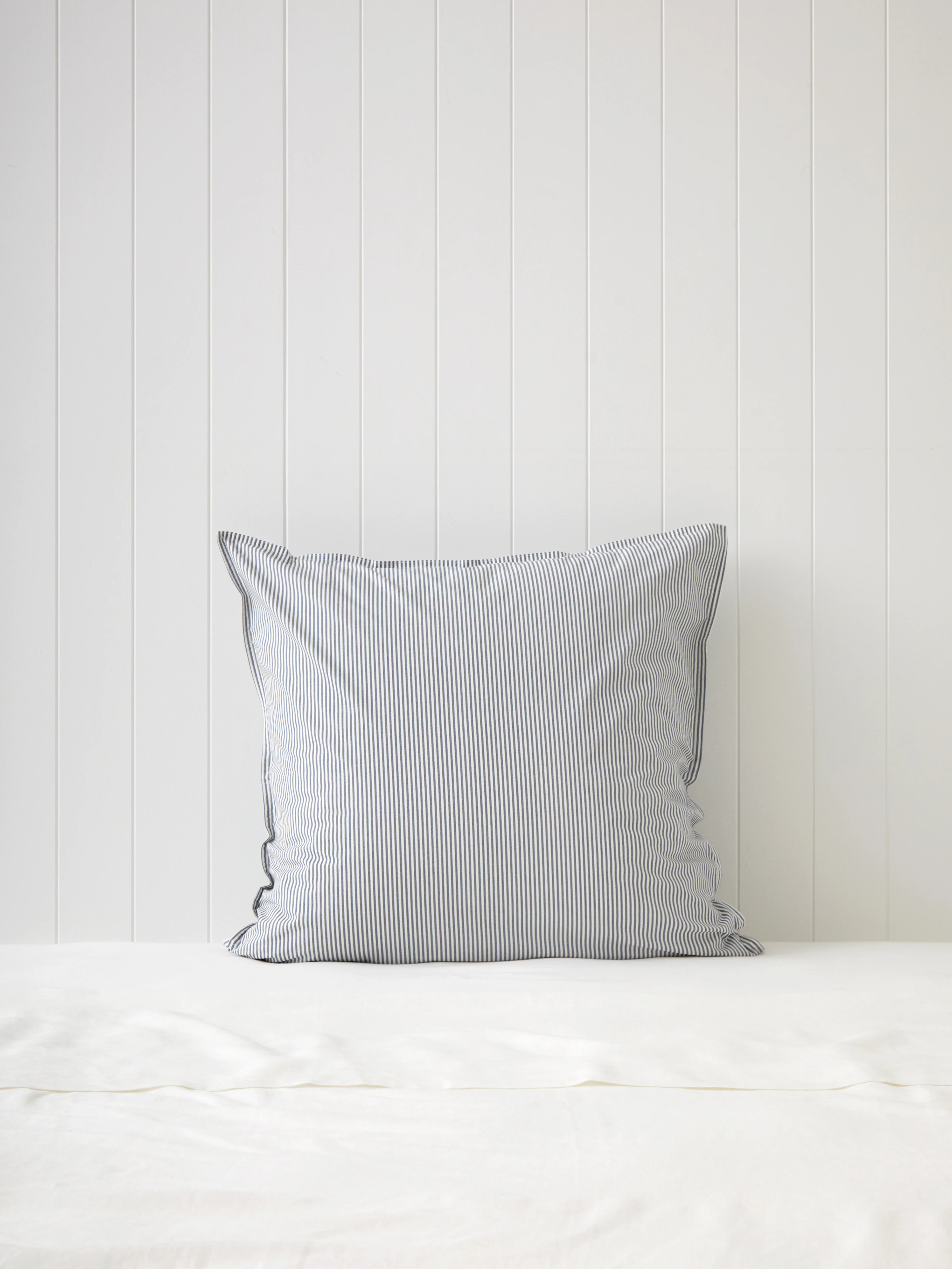 Purity Organic Cotton European Pillowcase in Charcoal Stripe