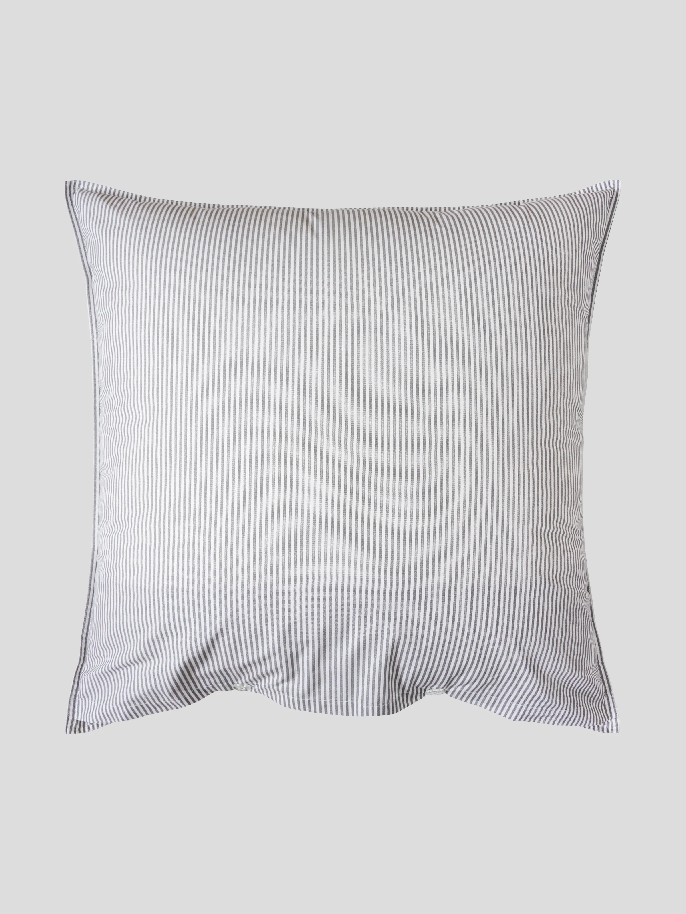 Purity Organic Cotton European Pillowcase in Charcoal Stripe - Image 3