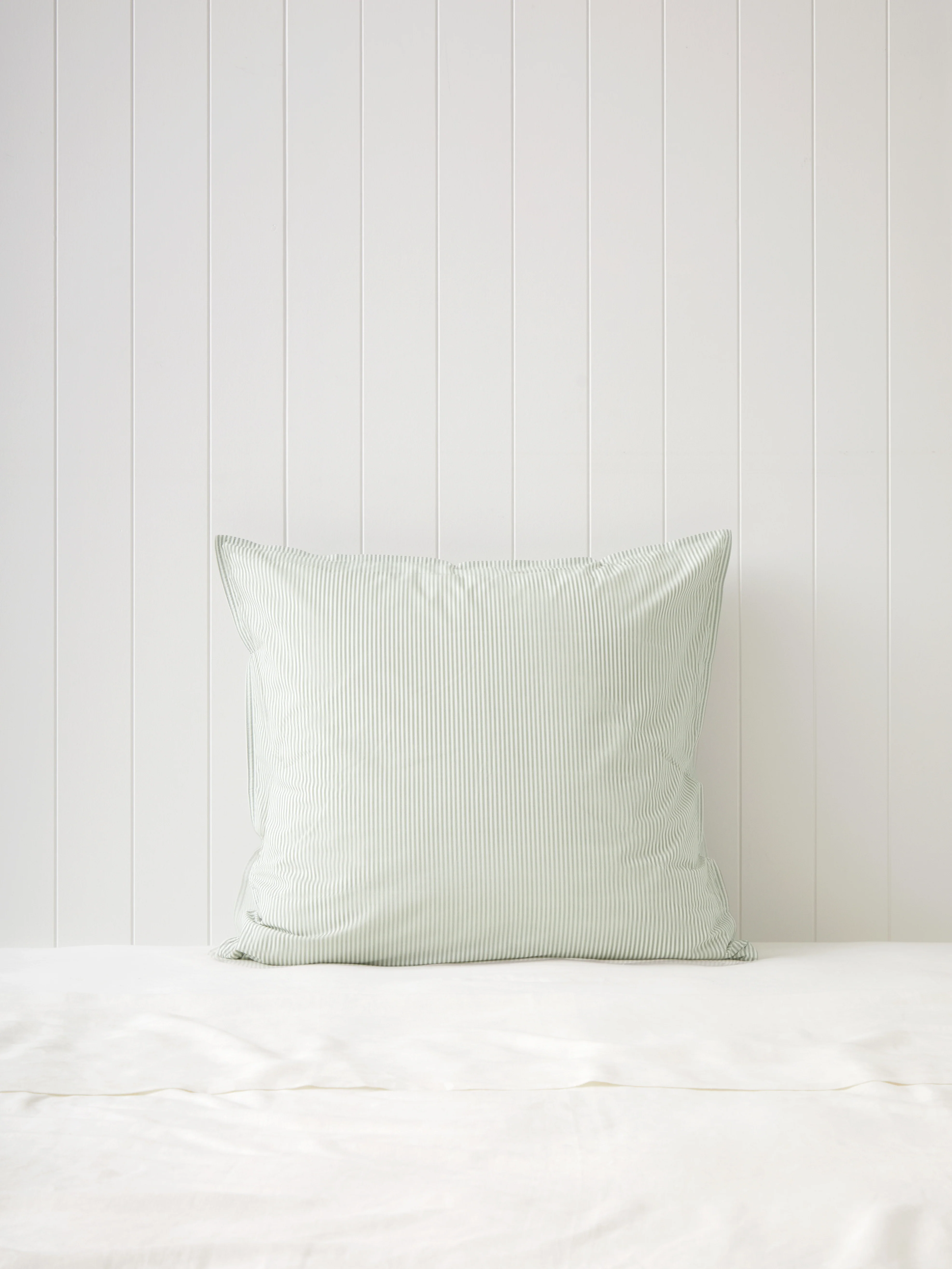 Purity Organic Cotton European Pillowcase in Green Stripe