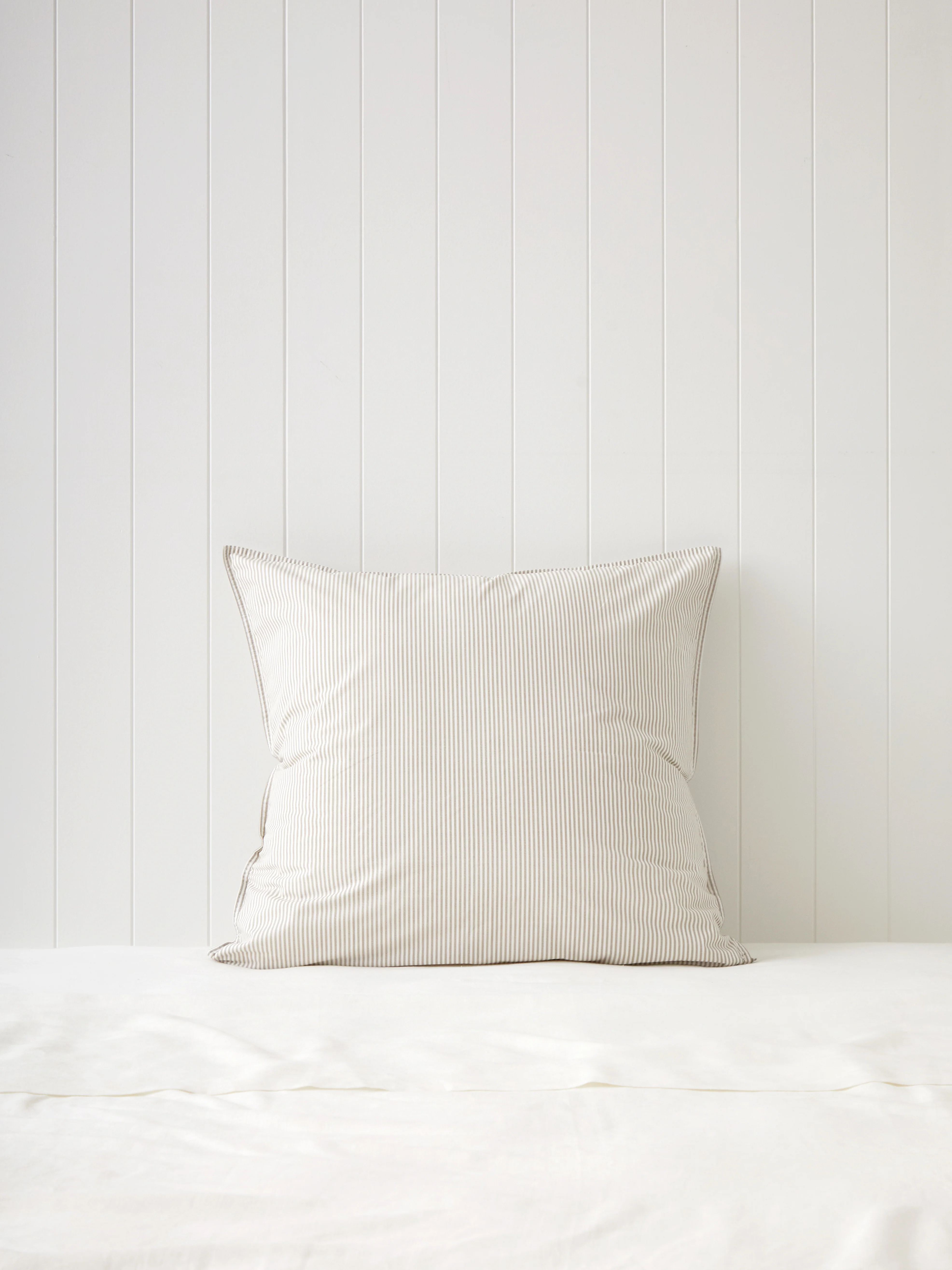 Purity Organic Cotton European Pillowcase in Natural Stripe