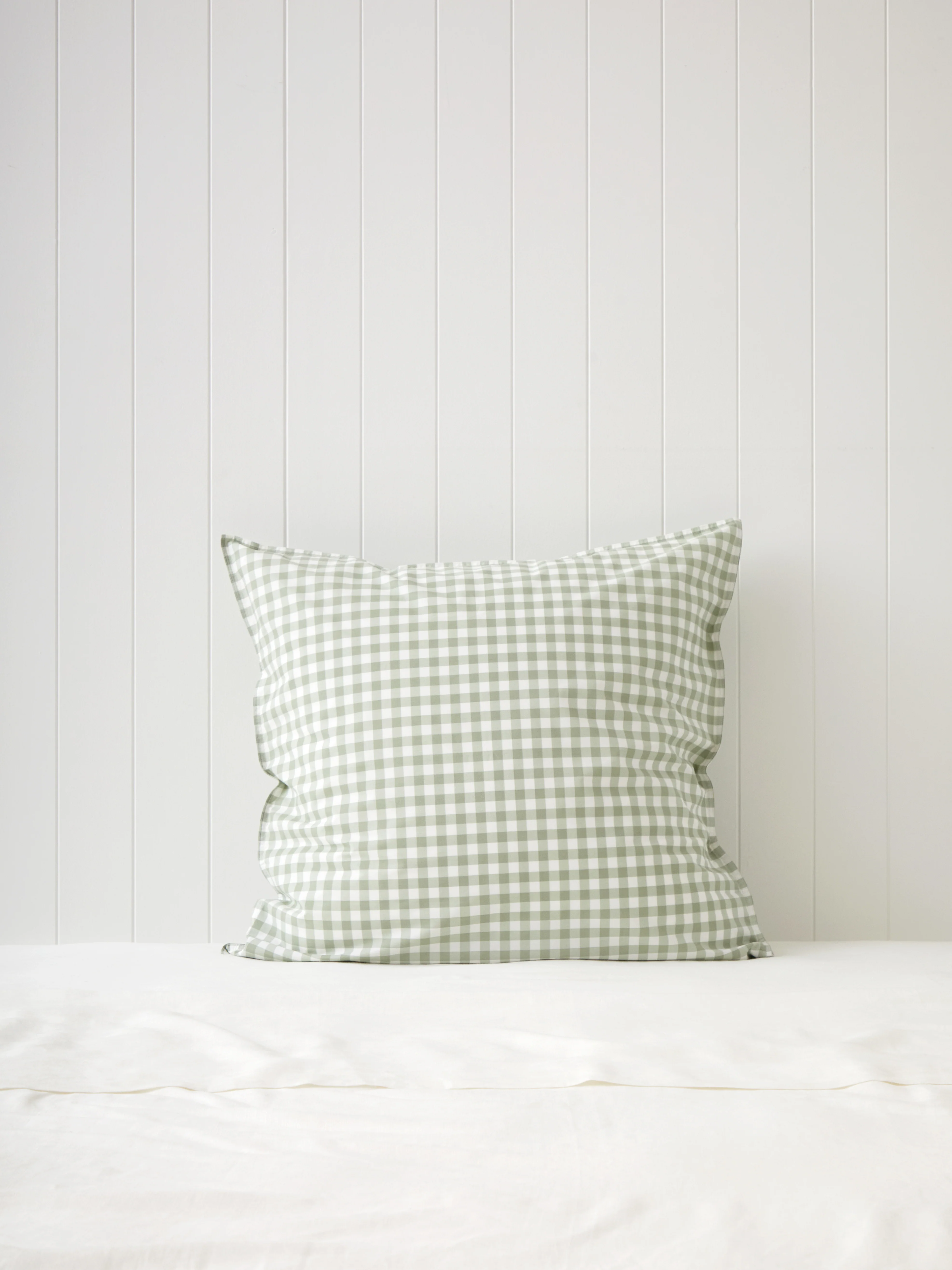 Purity Organic Cotton Gingham European Pillowcase in Green