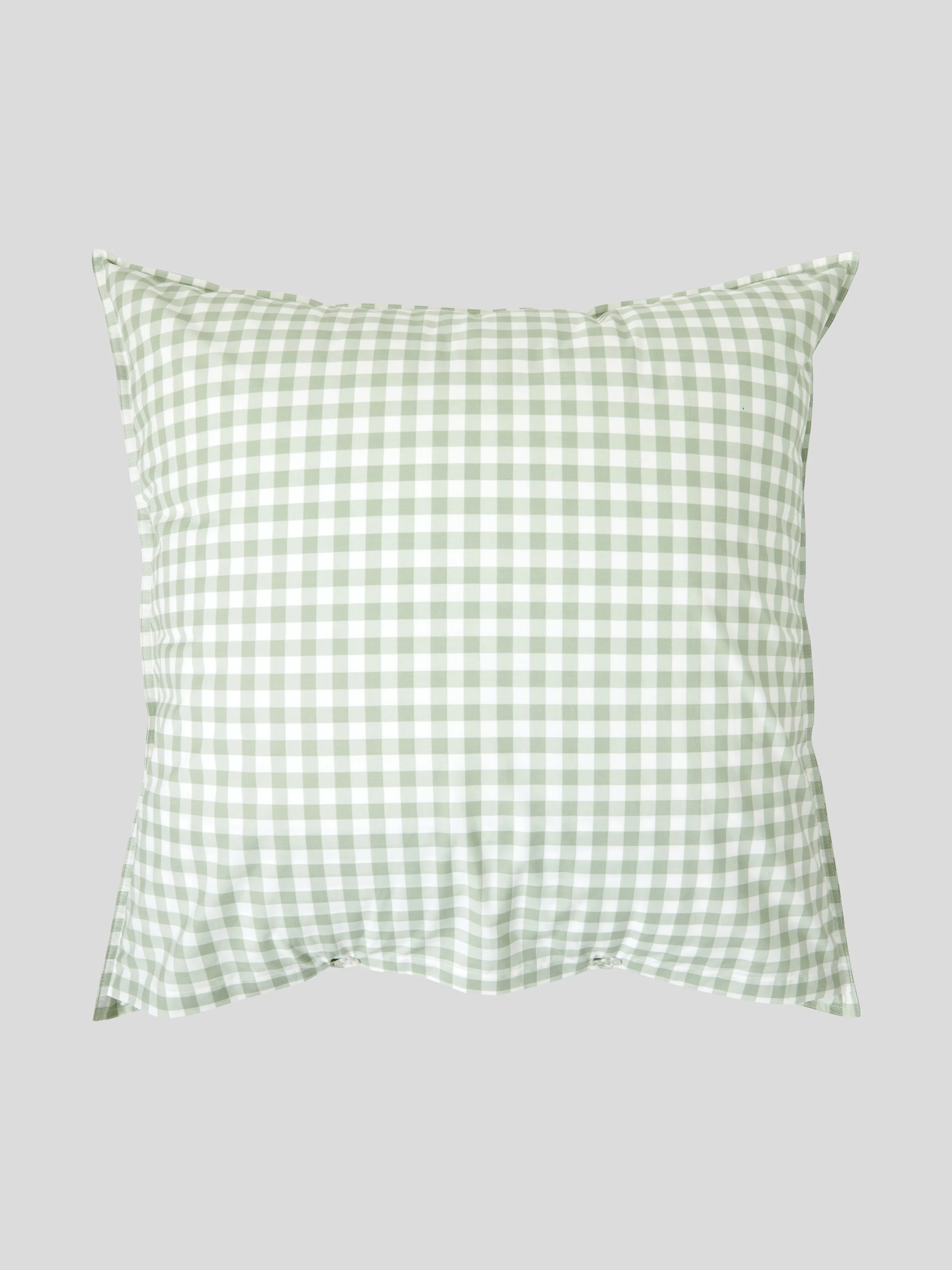 Purity Organic Cotton Gingham European Pillowcase in Green - Image 3