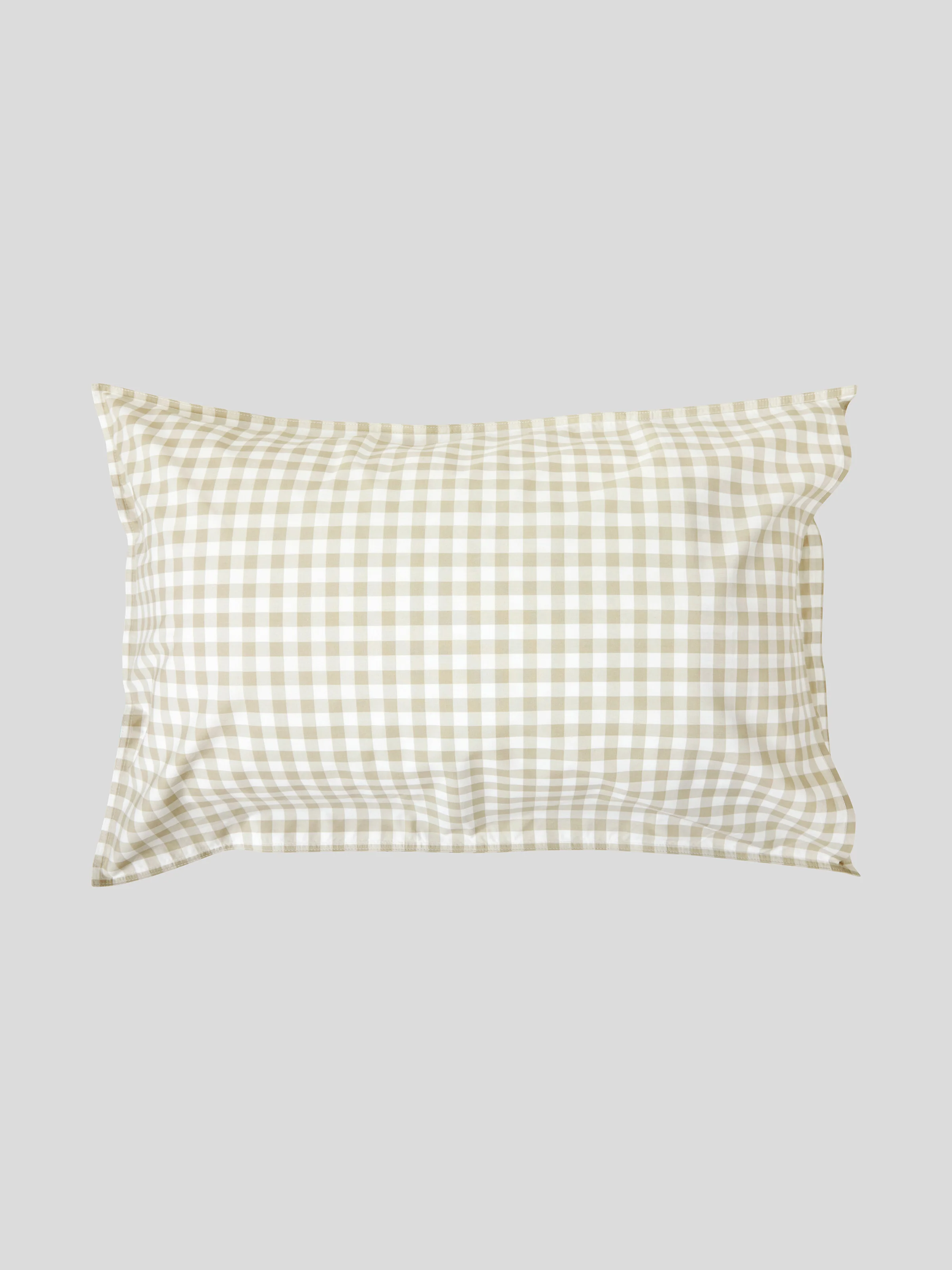 Purity Organic Cotton Gingham Standard Pillowcase Set in Natural - Image 3