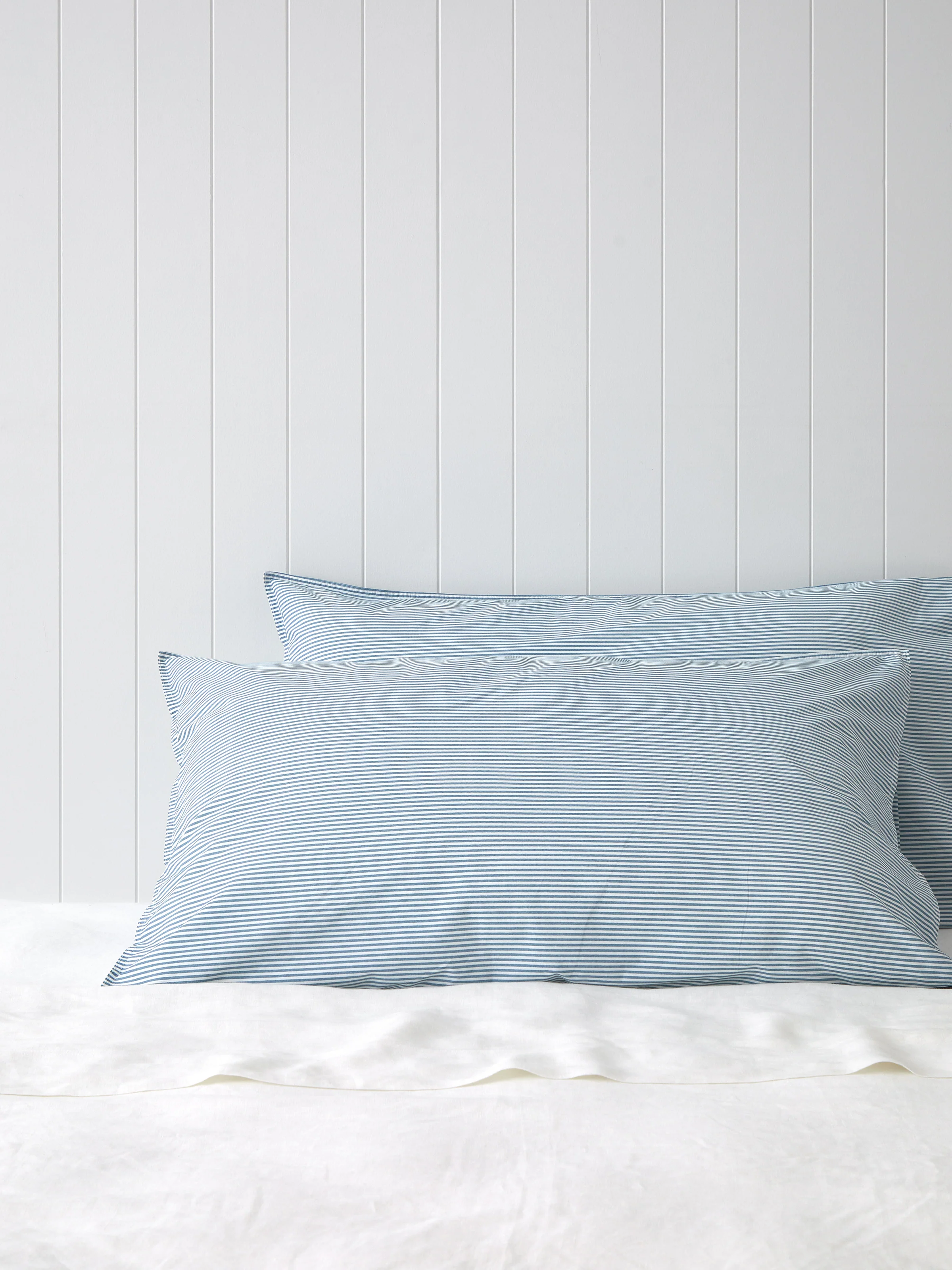 Purity Organic Cotton Lodge Pillowcase Set in Blue Stripe