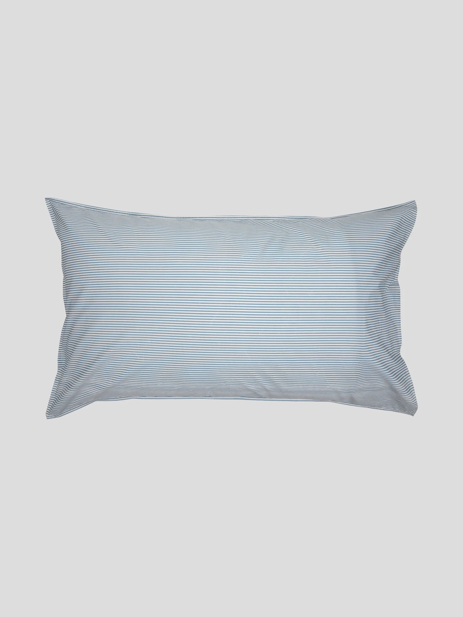 Purity Organic Cotton Lodge Pillowcase Set in Blue Stripe - Image 2