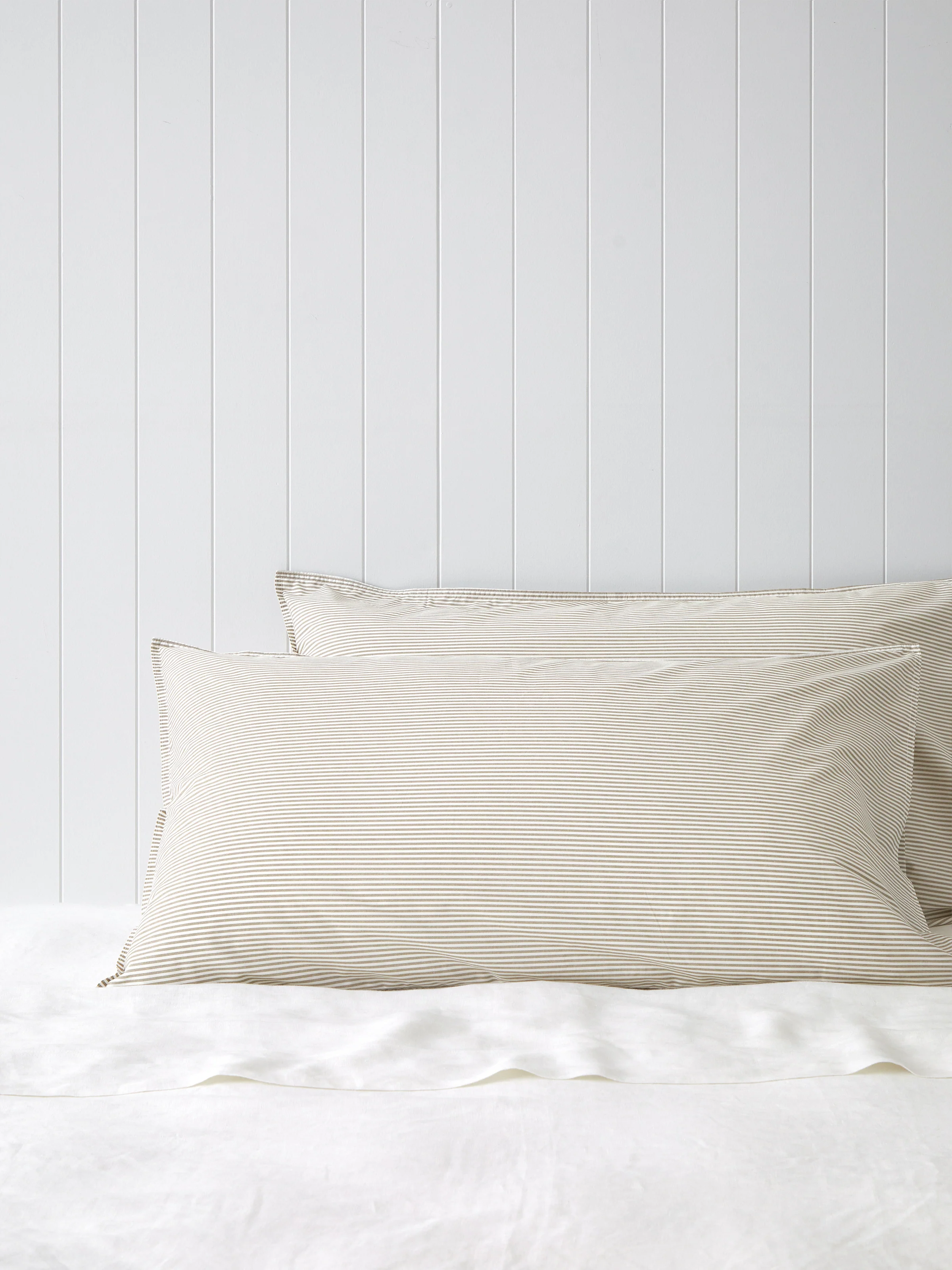 Purity Organic Cotton Lodge Pillowcase Set in Natural Stripe