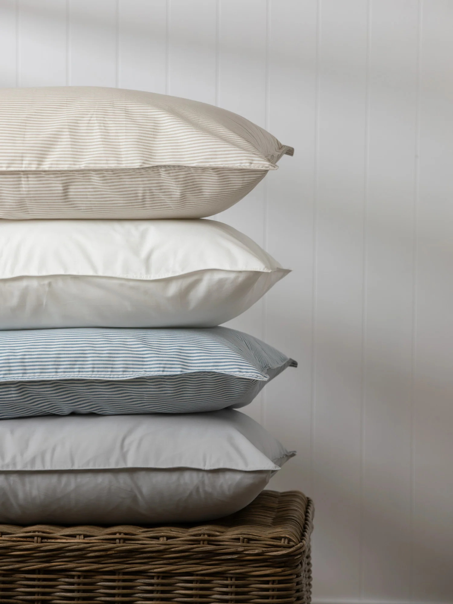 Purity Organic Cotton Standard Pillowcase Set in Blue Stripe - Image 2