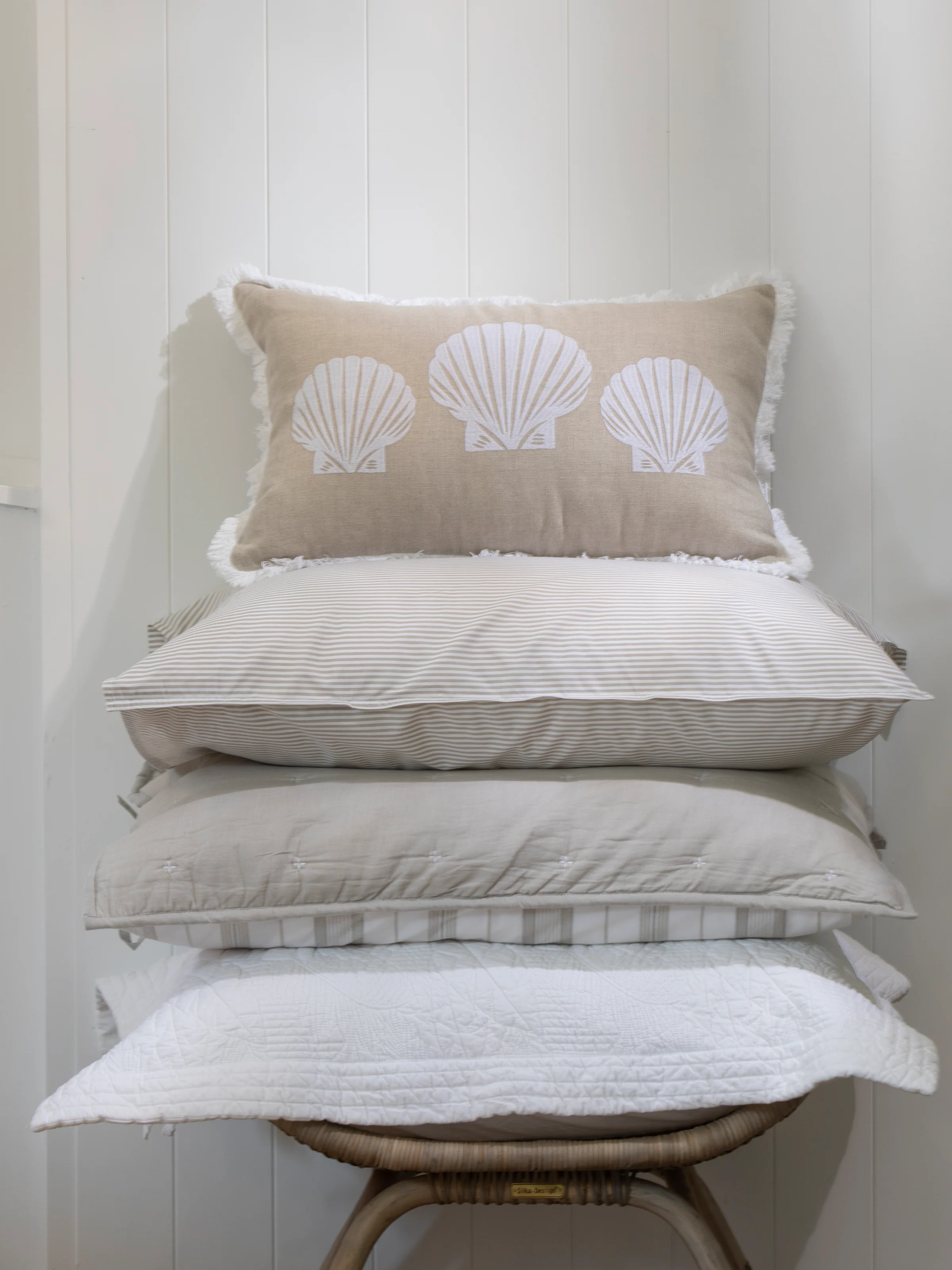 Purity Organic Cotton Standard Pillowcase Set in Natural Stripe - Image 3